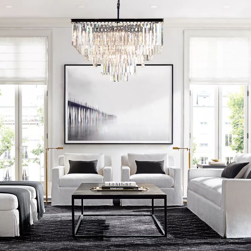 Oakley 1920s Square Chandelier 22"-HiLamps