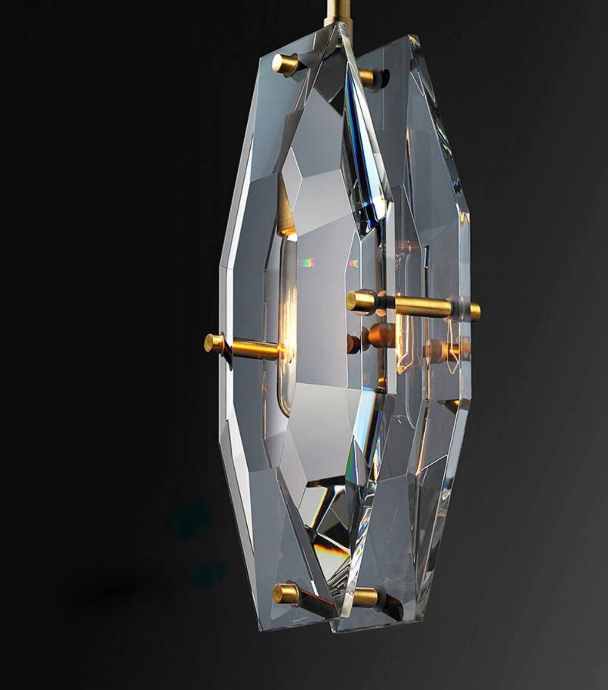 Modern Faceted Crystal Pendant