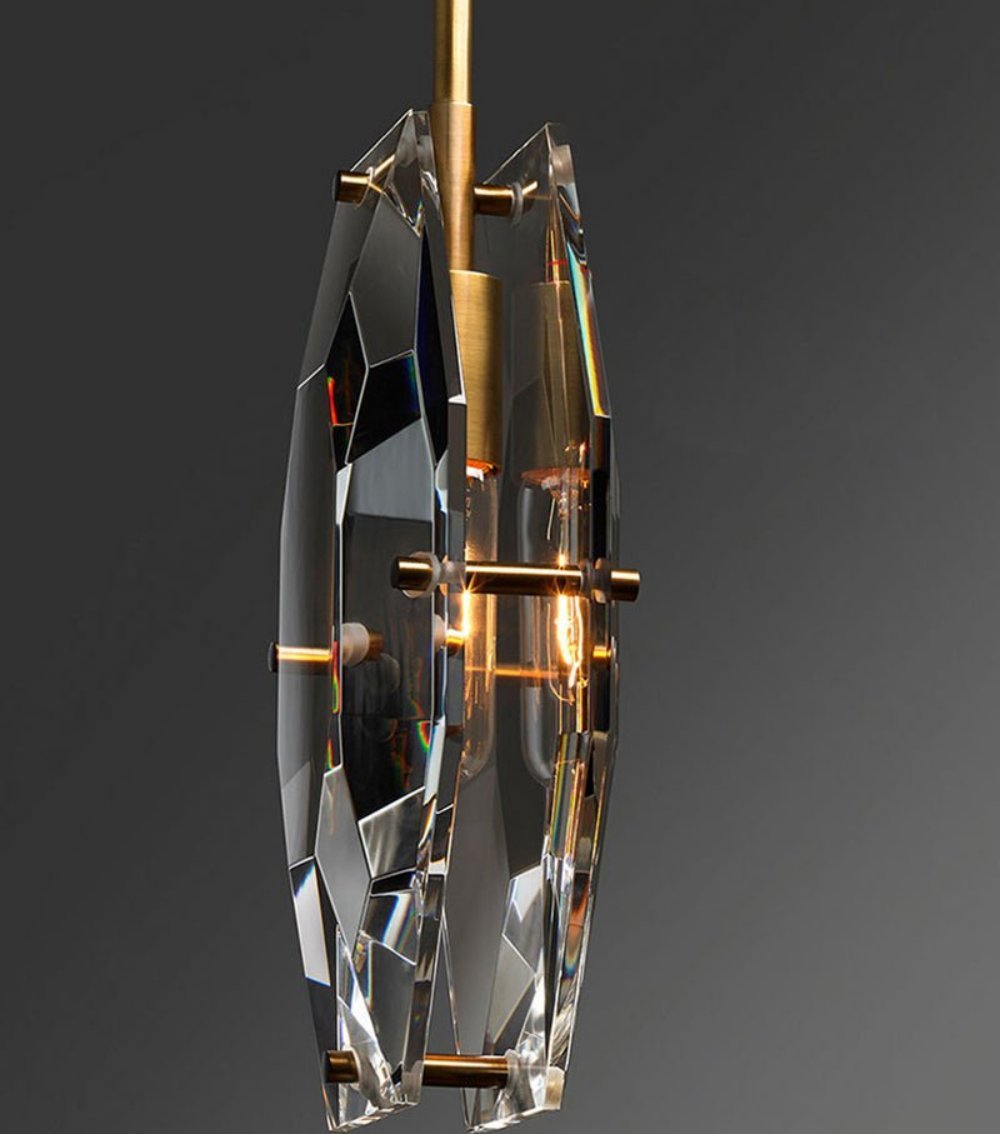 Modern Faceted Crystal Pendant