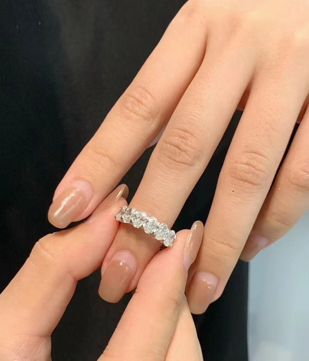 Oval/Round/Princess/Heart/Pear Eternity bands Stackable Ring