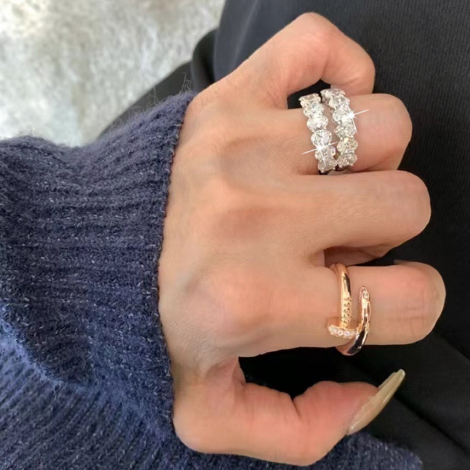 Oval/Round/Princess/Heart/Pear Eternity bands Stackable Ring