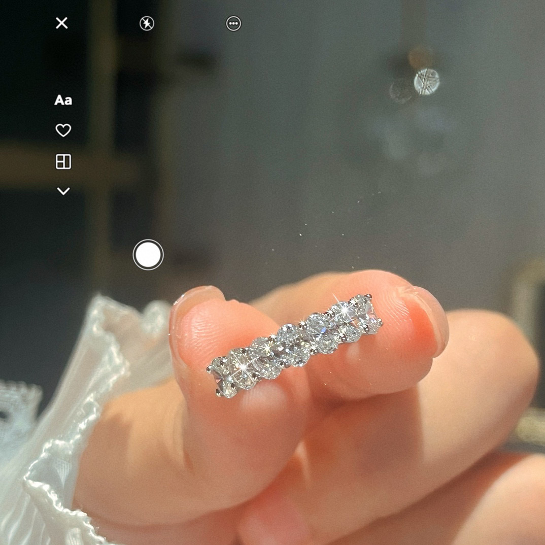 Oval/Round/Princess/Heart/Pear Eternity bands Stackable Ring