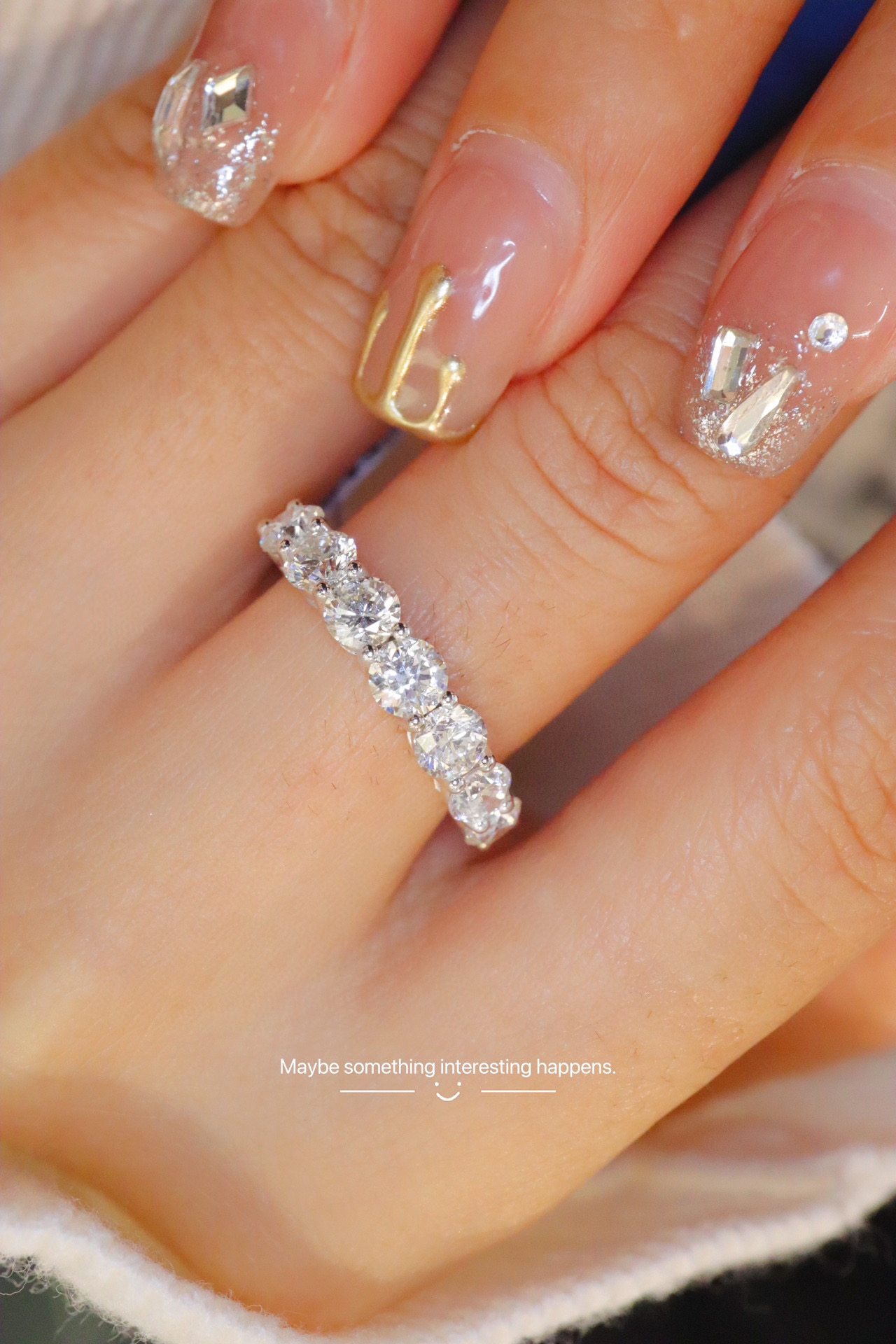 Oval/Round/Princess/Heart/Pear Eternity bands Stackable Ring