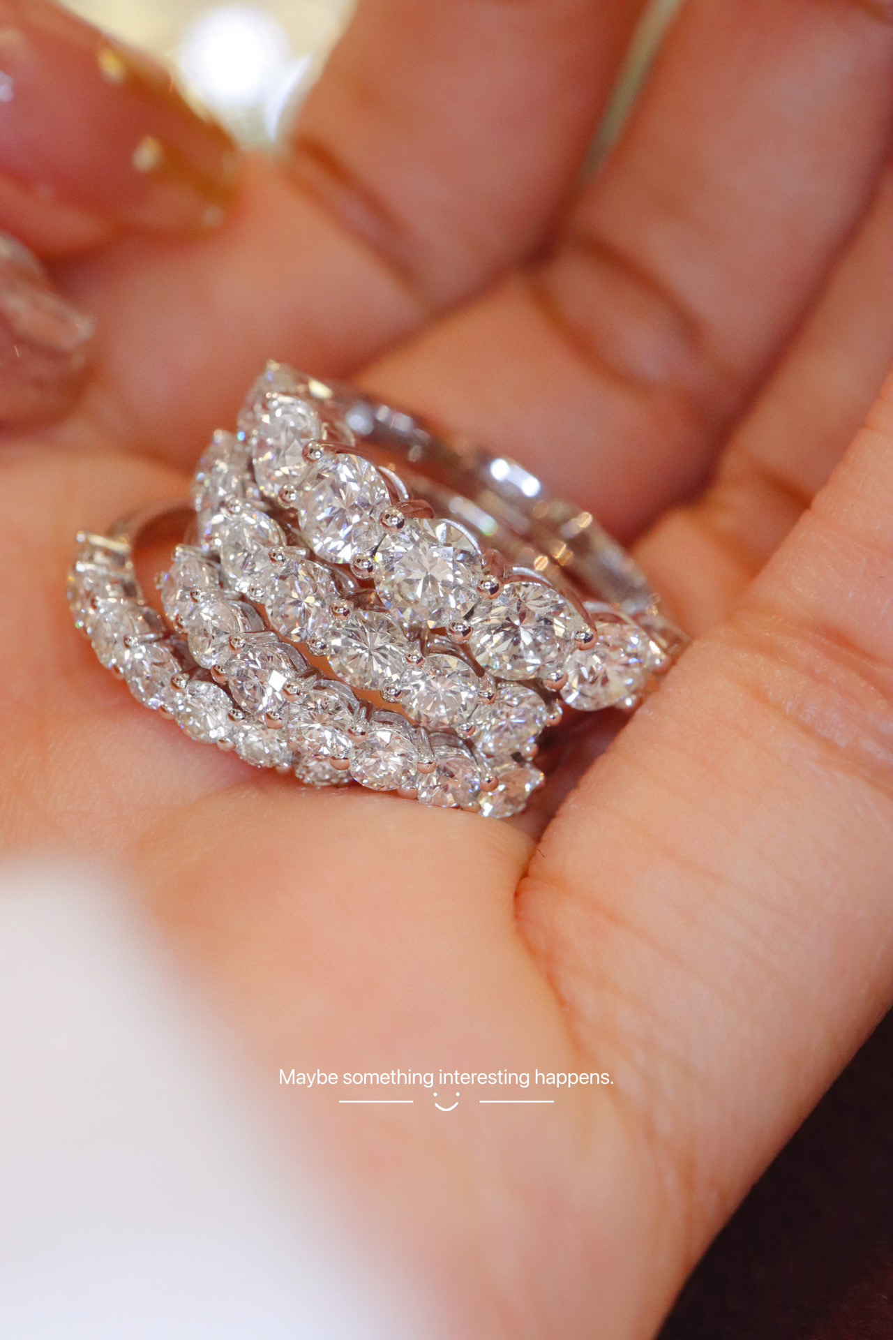 Oval/Round/Princess/Heart/Pear Eternity bands Stackable Ring