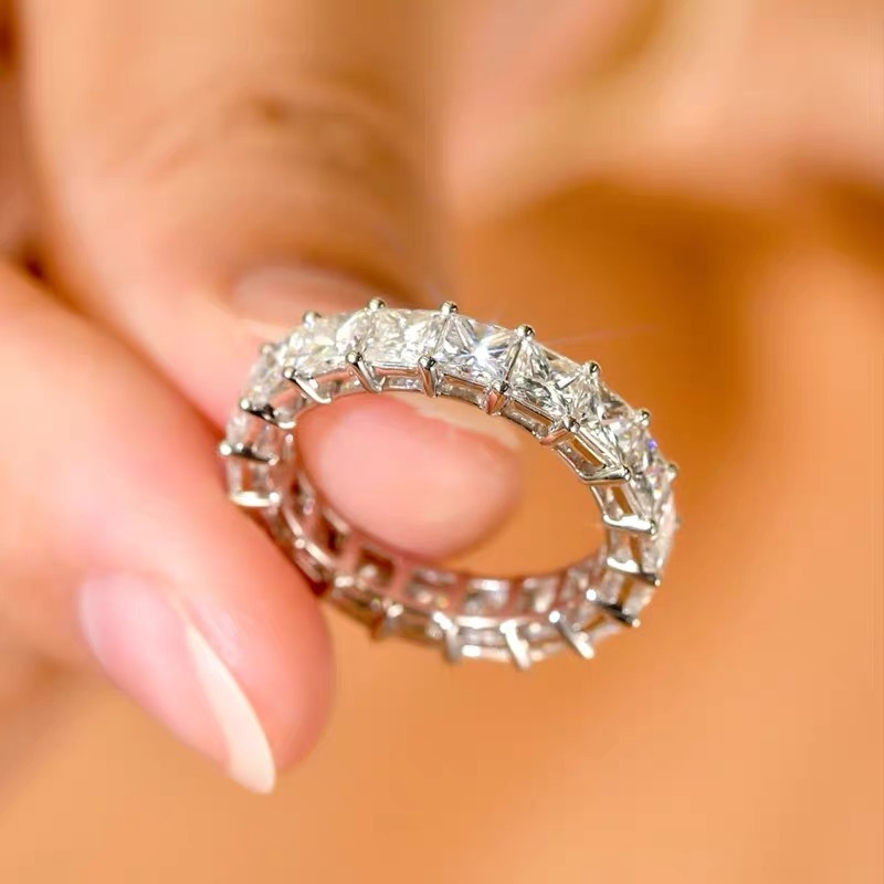 Oval/Round/Princess/Heart/Pear Eternity bands Stackable Ring