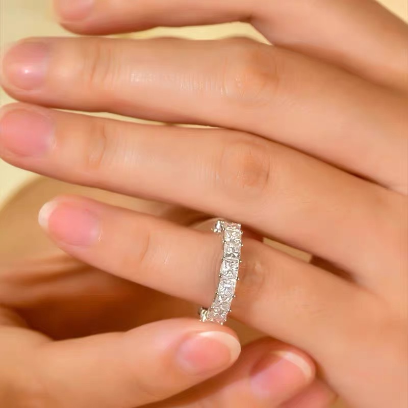 Oval/Round/Princess/Heart/Pear Eternity bands Stackable Ring