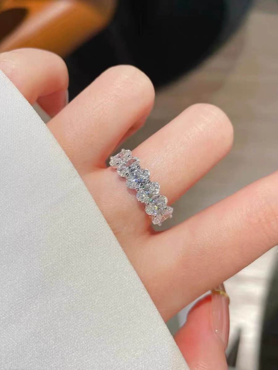 Oval/Round/Princess/Heart/Pear Eternity bands Stackable Ring