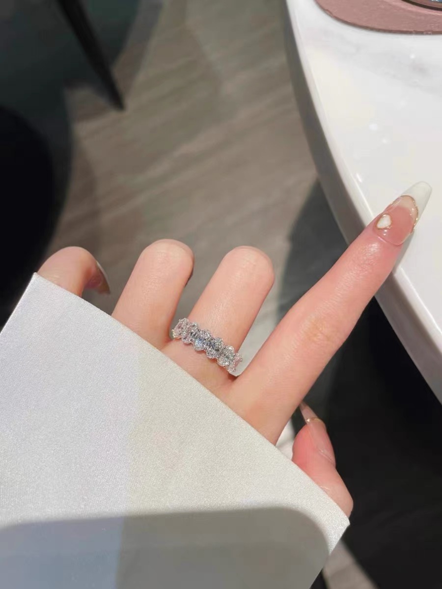 Oval/Round/Princess/Heart/Pear Eternity bands Stackable Ring