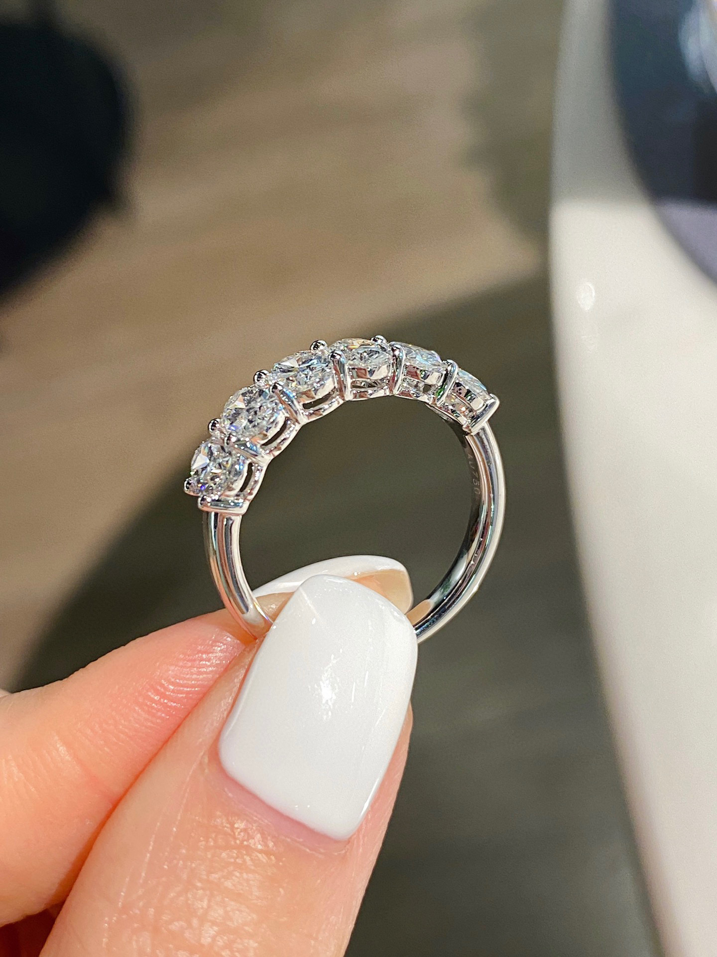 Oval/Round/Princess/Heart/Pear Eternity bands Stackable Ring