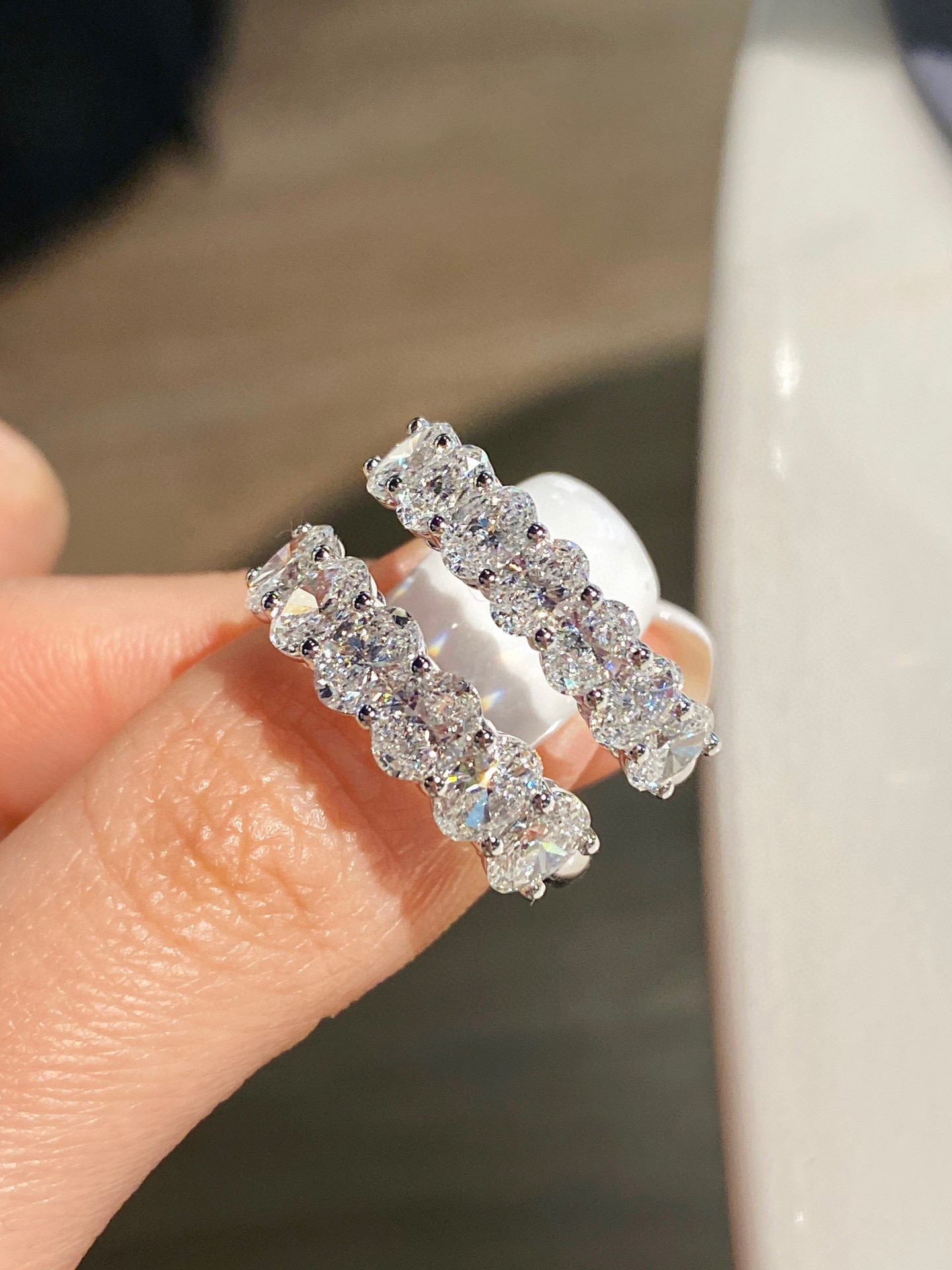 Oval/Round/Princess/Heart/Pear Eternity bands Stackable Ring