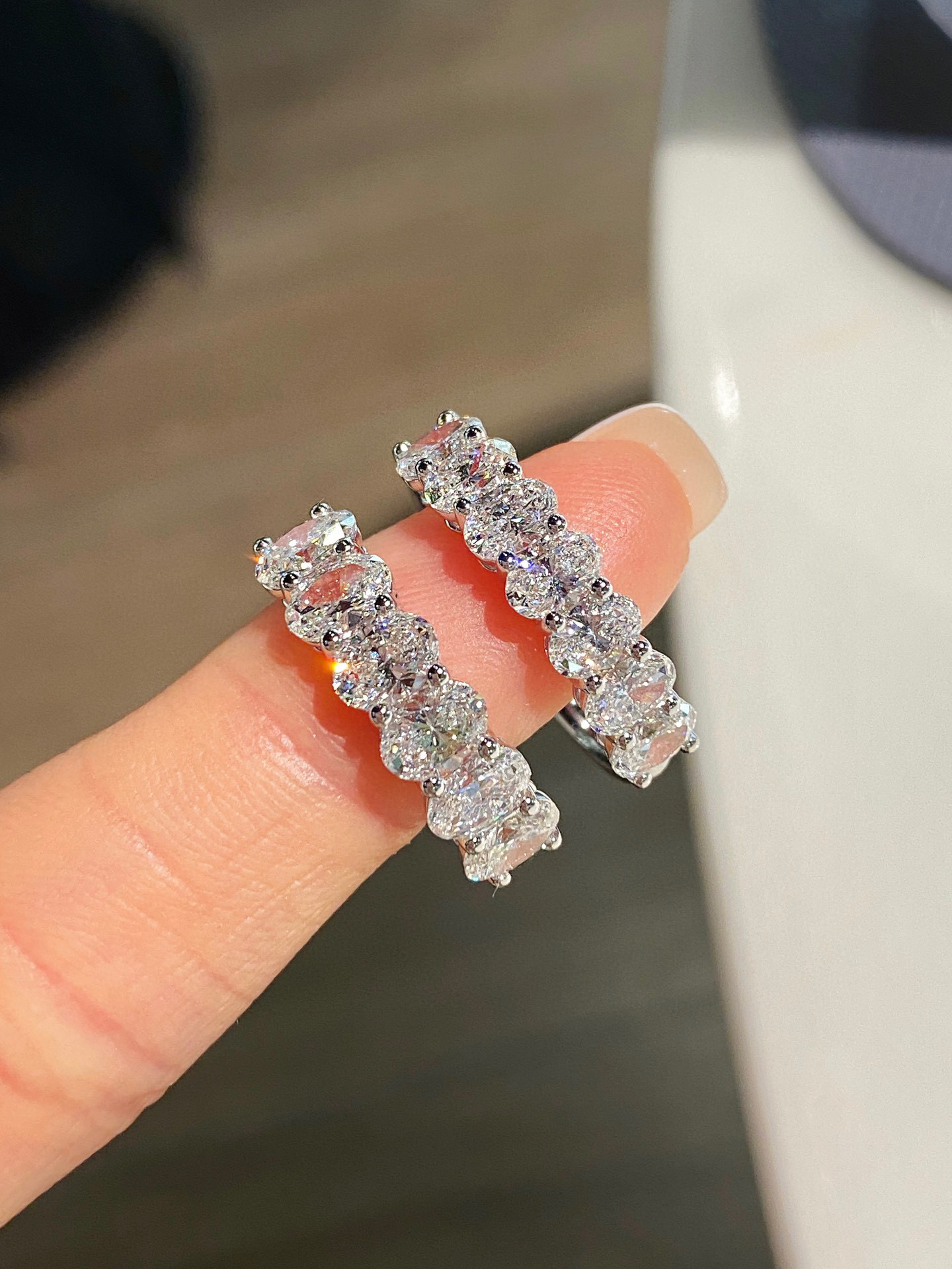 Oval/Round/Princess/Heart/Pear Eternity bands Stackable Ring