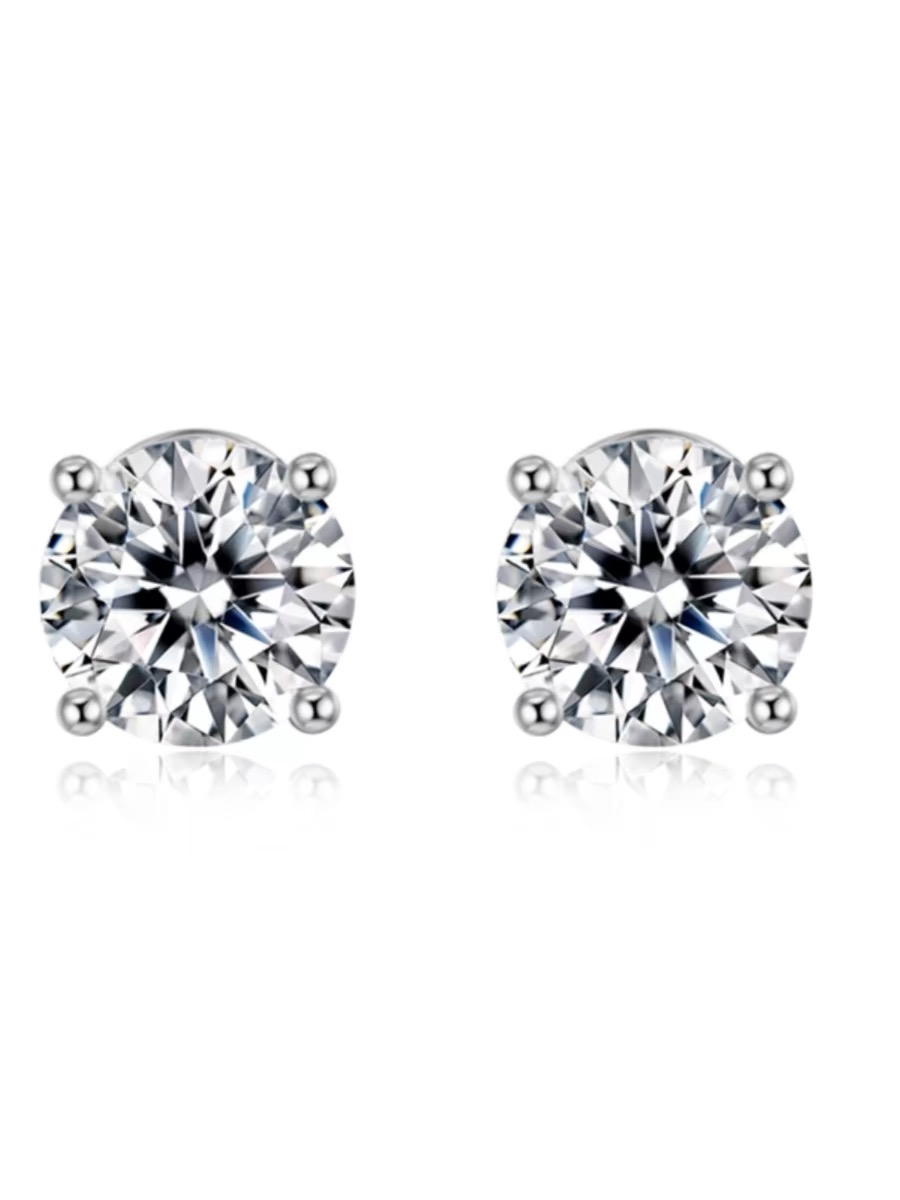 1 Carat (ctw) Diamond Stud Earring in 14k White or Yellow Gold Lab Grown Diamond.