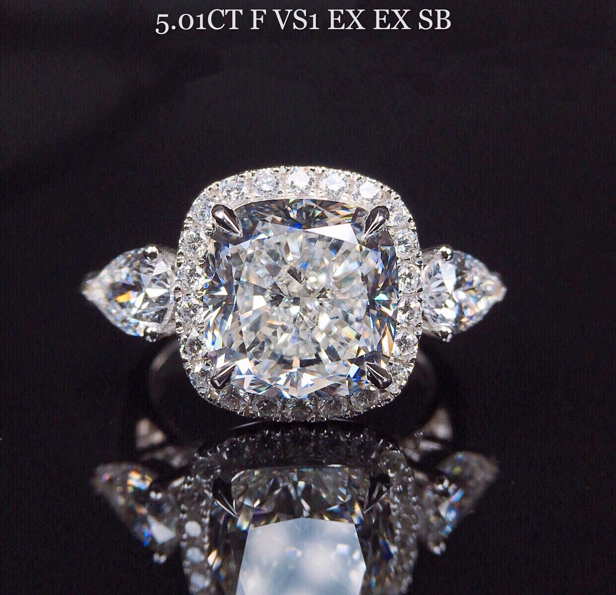 5ct cushion diamond ring