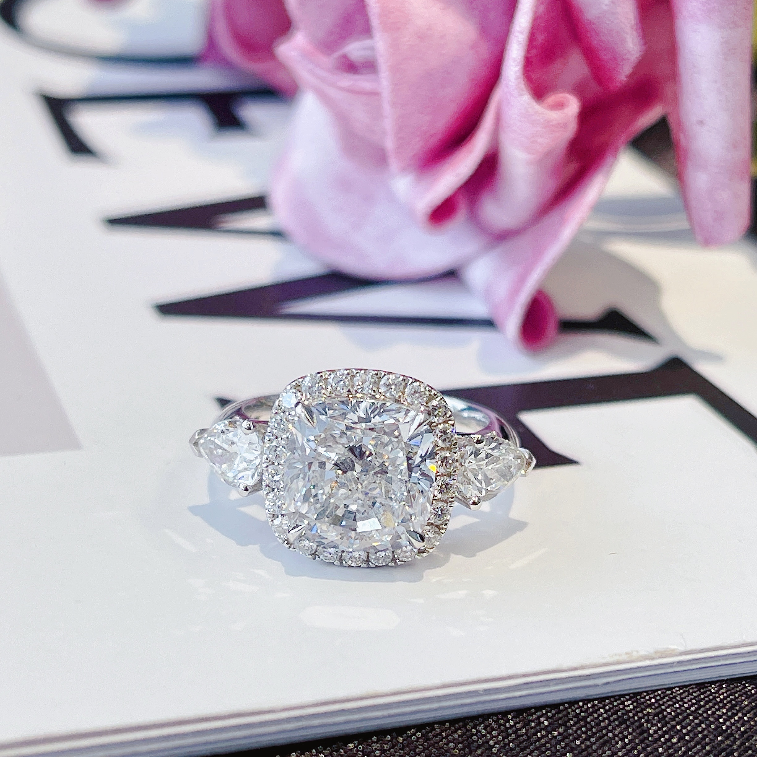 5ct cushion diamond ring