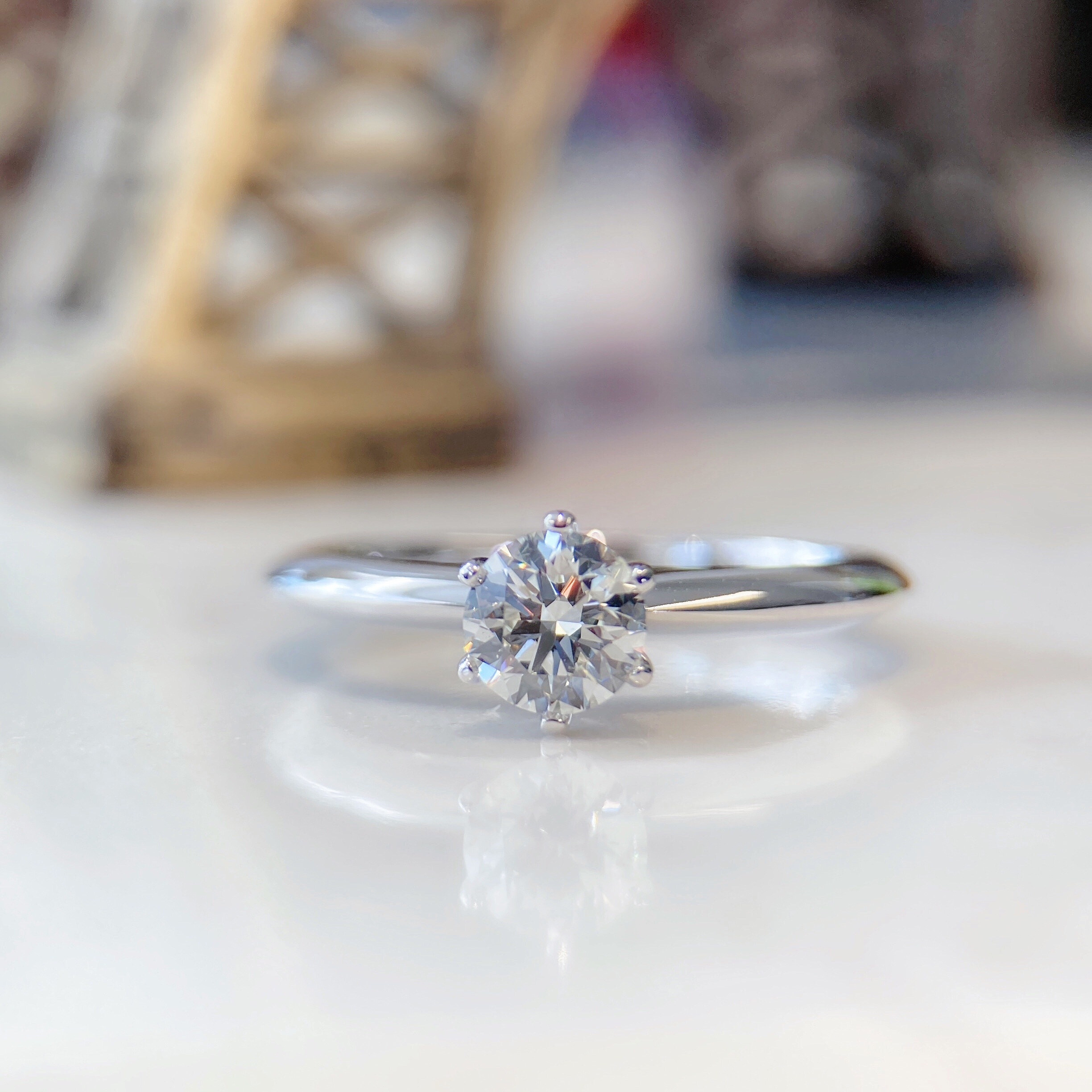 classical 0.5ct round diamond ring