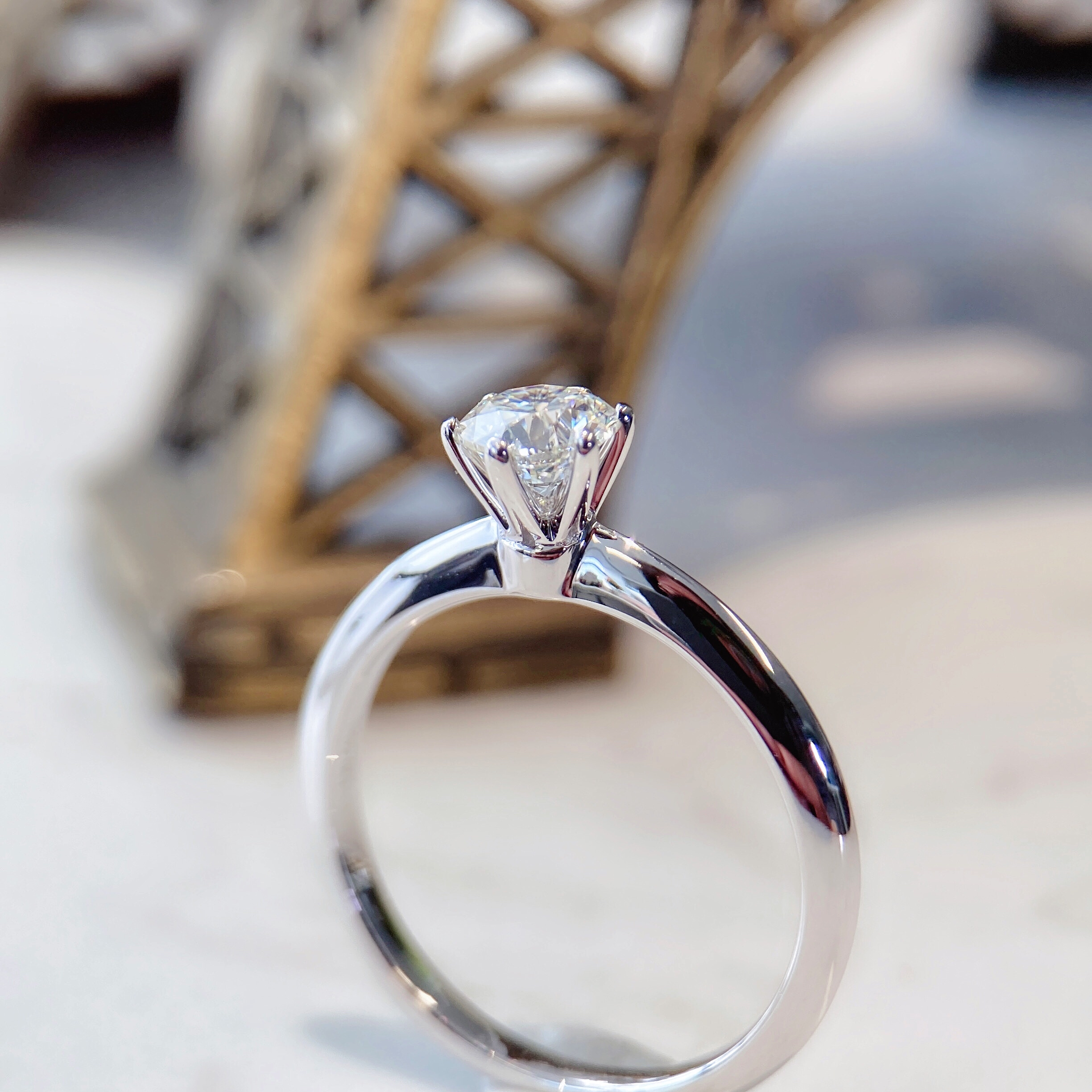 classical 0.5ct round diamond ring