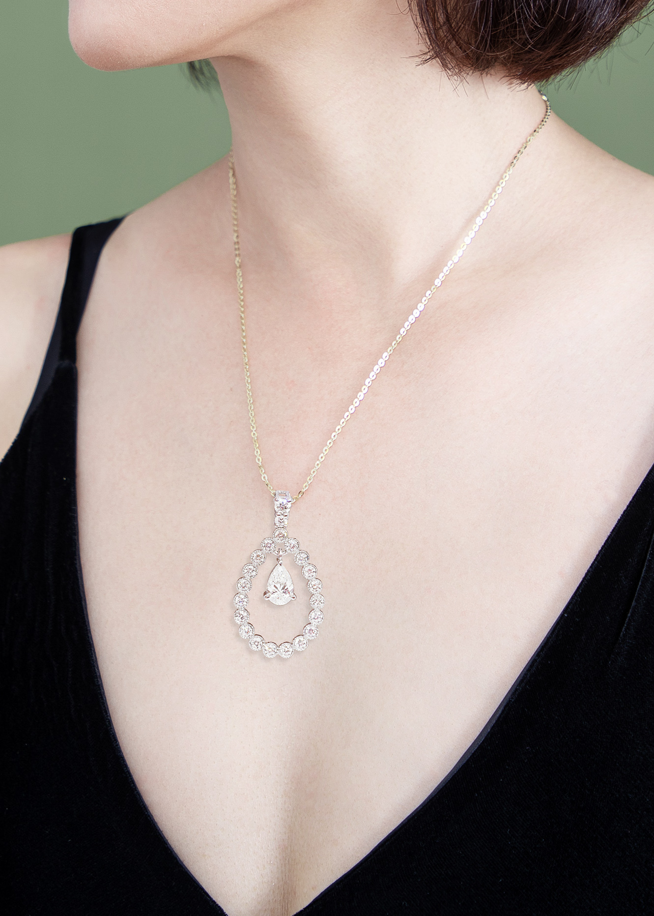 0.5ct PEAR Diamond Pendant 