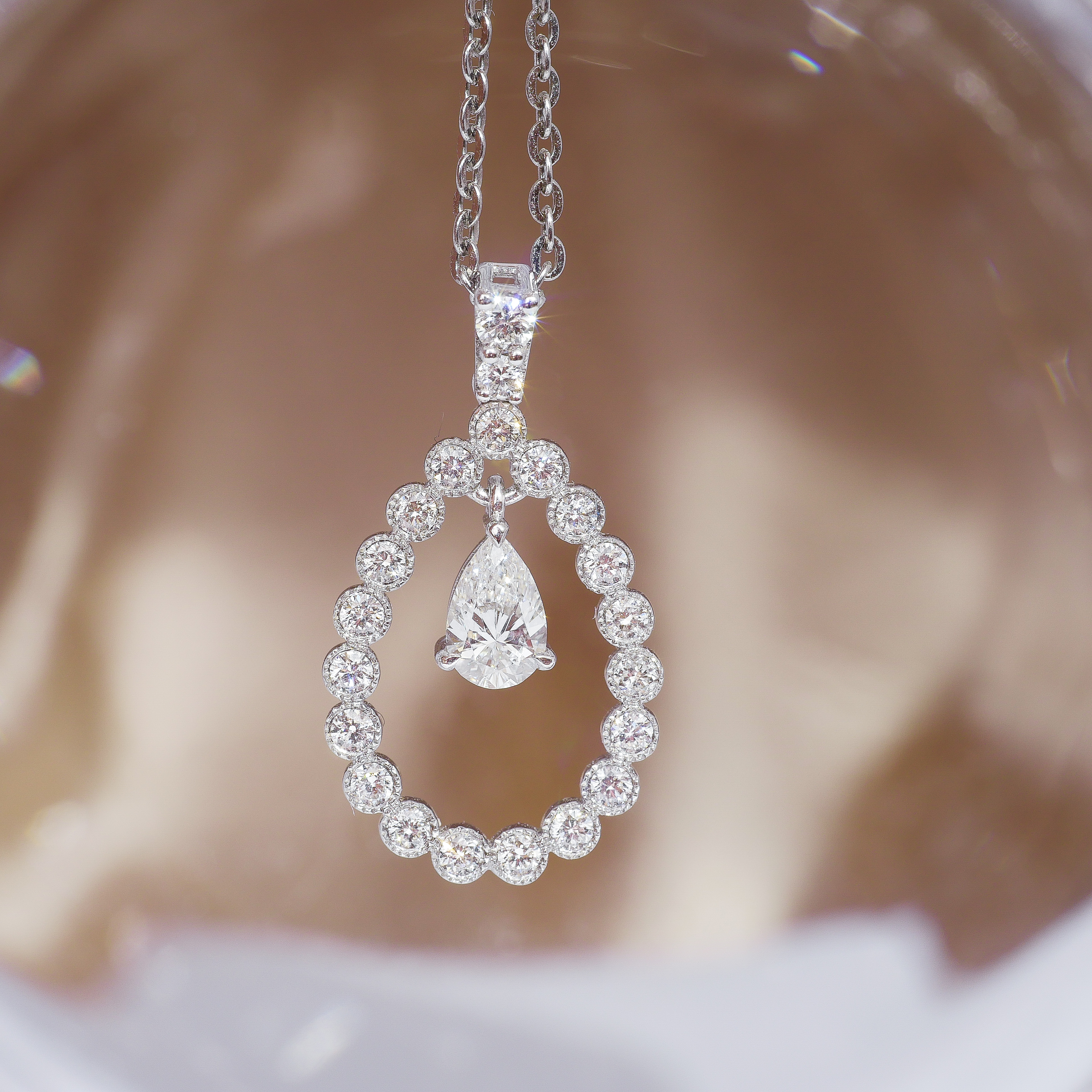 0.5ct PEAR Diamond Pendant 
