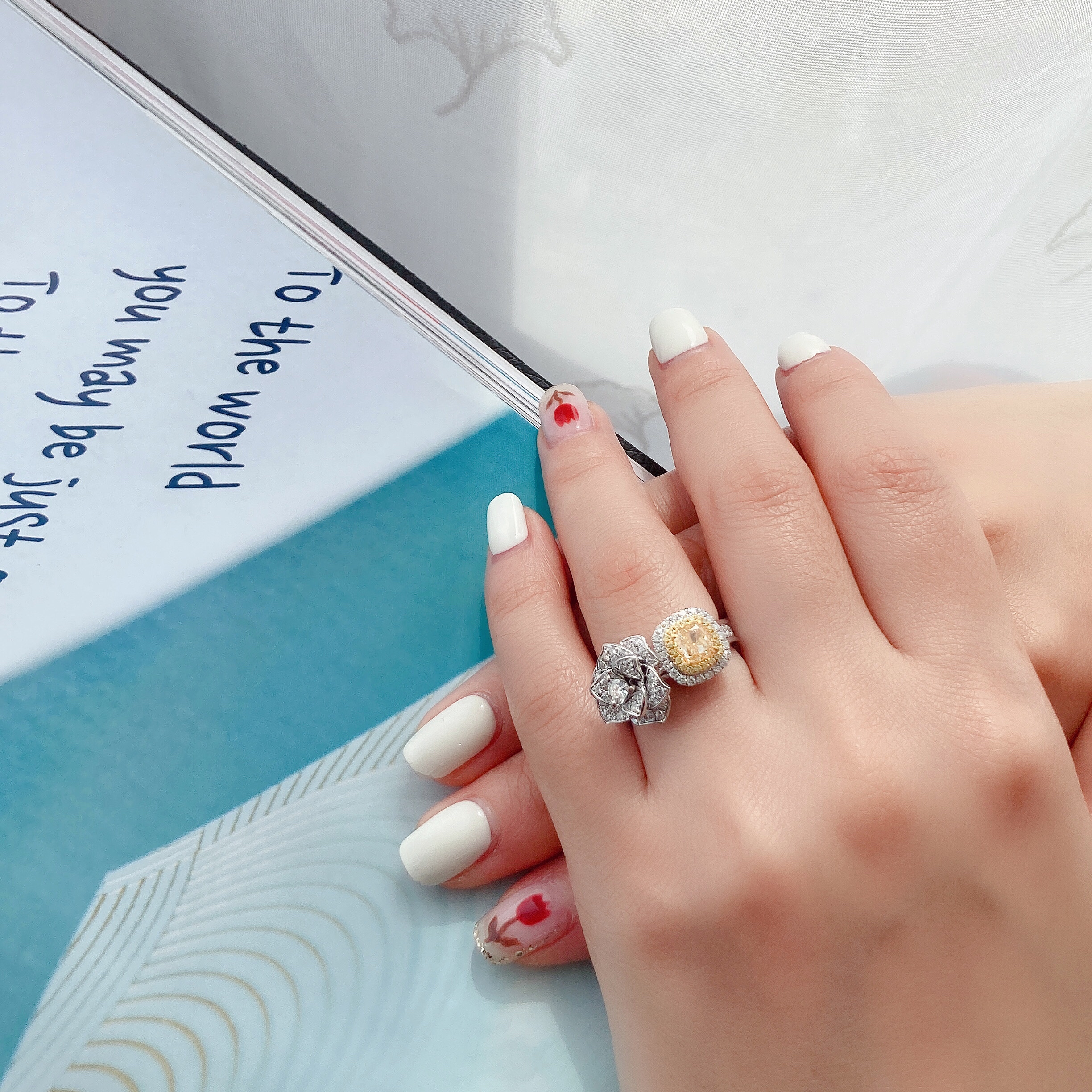 0.83ct cushion diamond ring