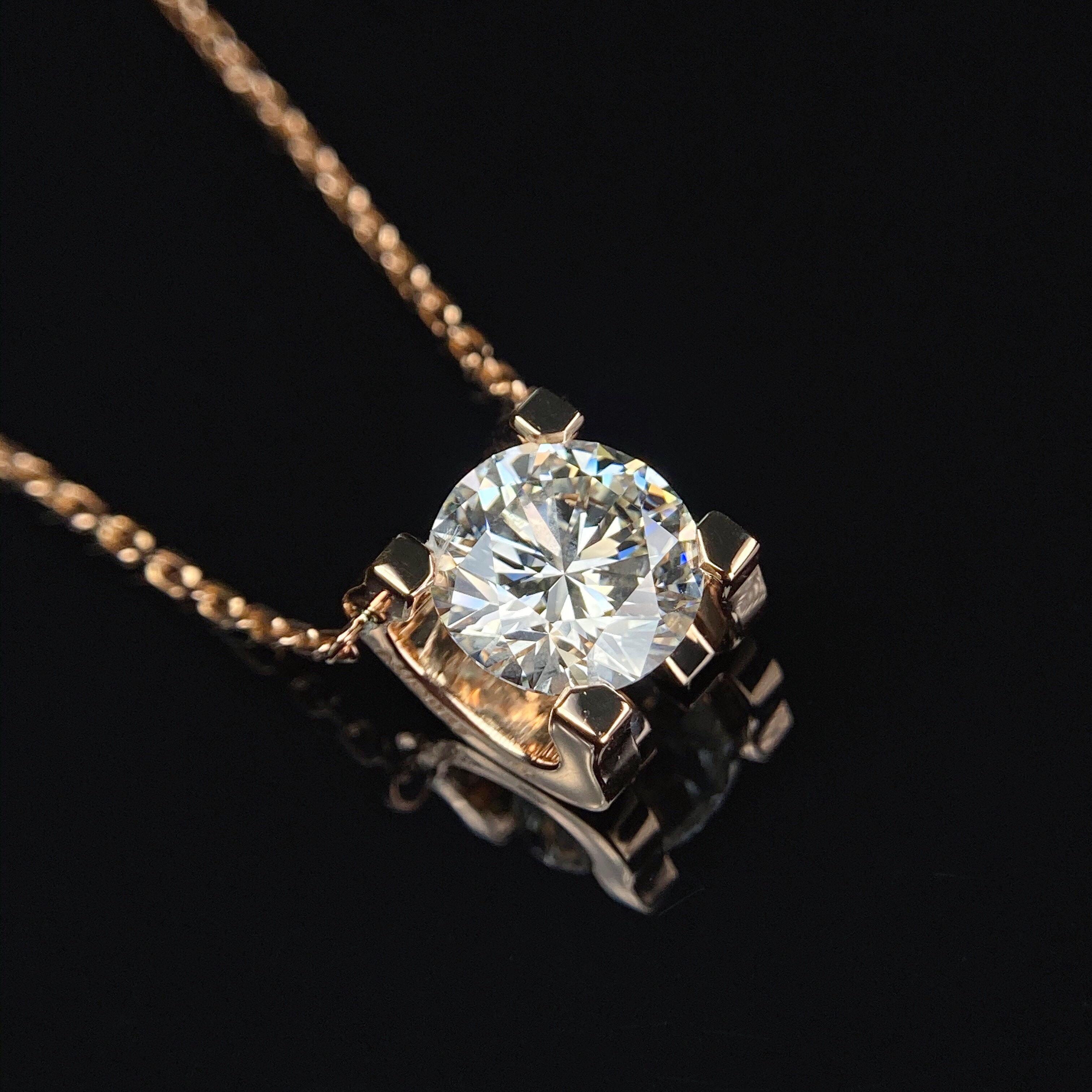 2ct round diamond necklace