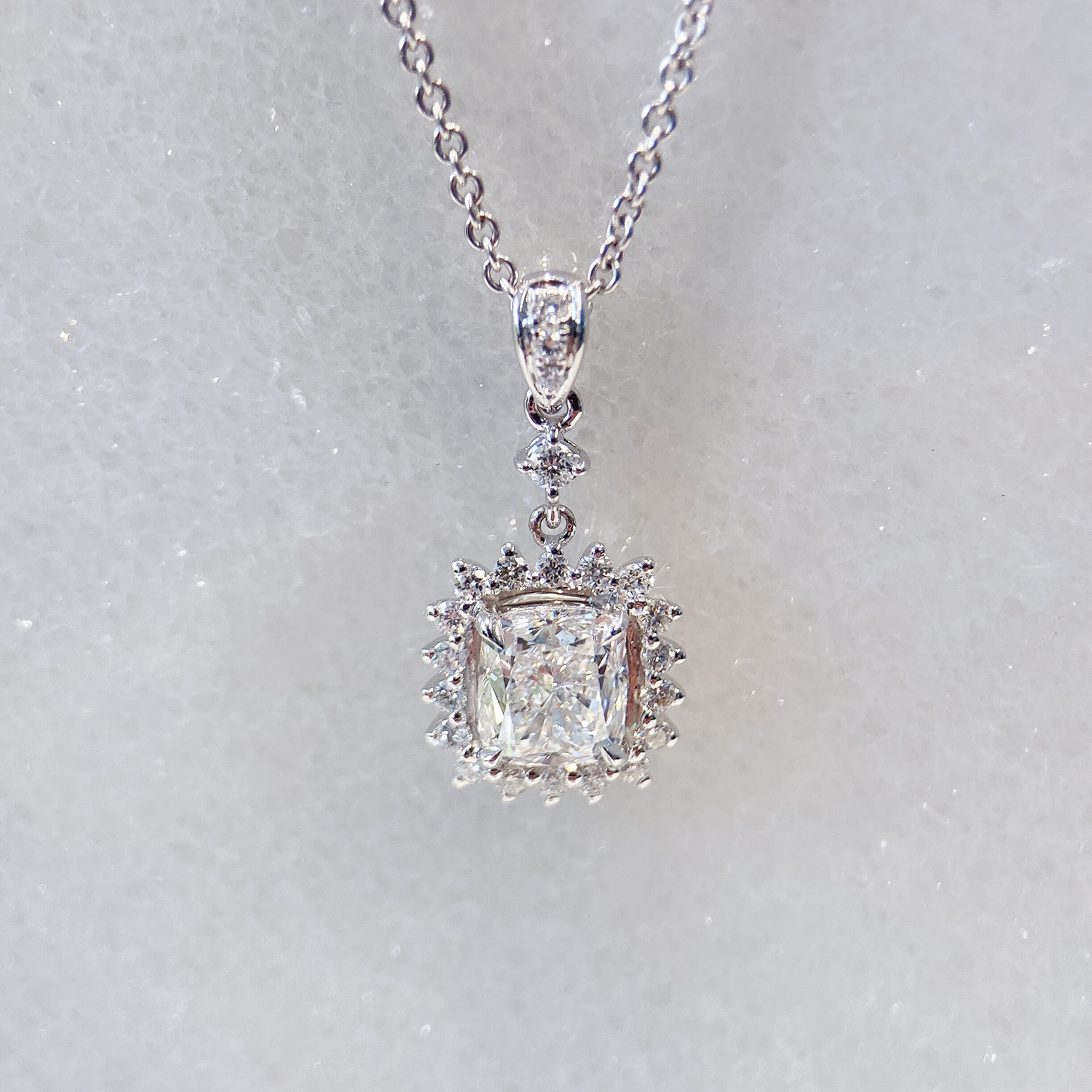1ct cushion diamond pendant