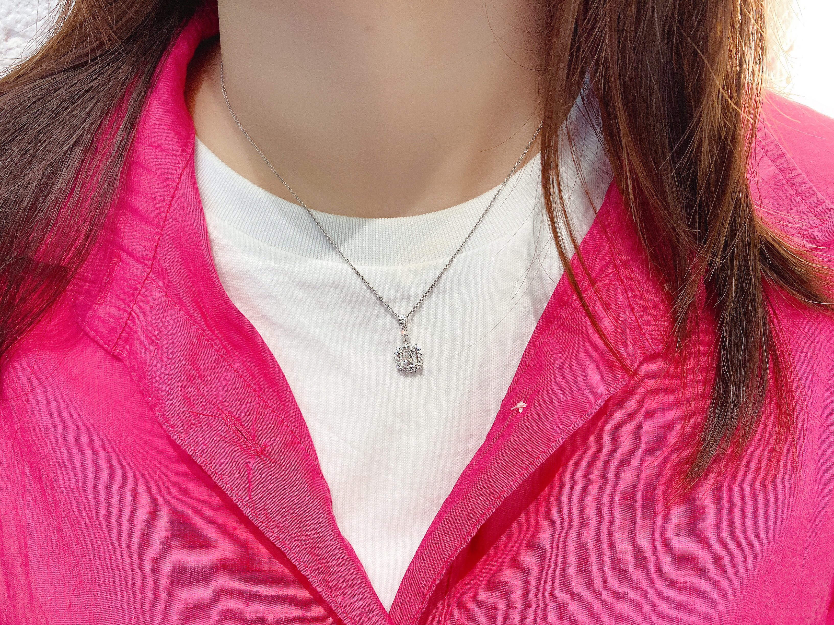 1ct cushion diamond pendant