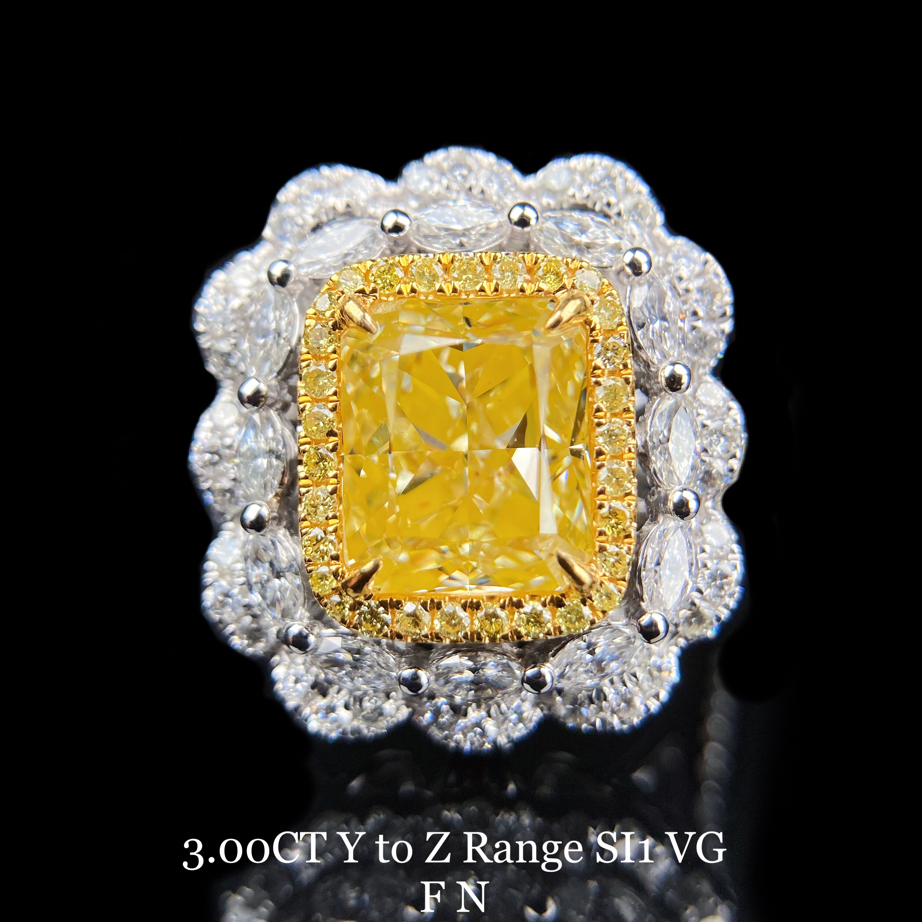 3ct cushion diamond ring & pendant.