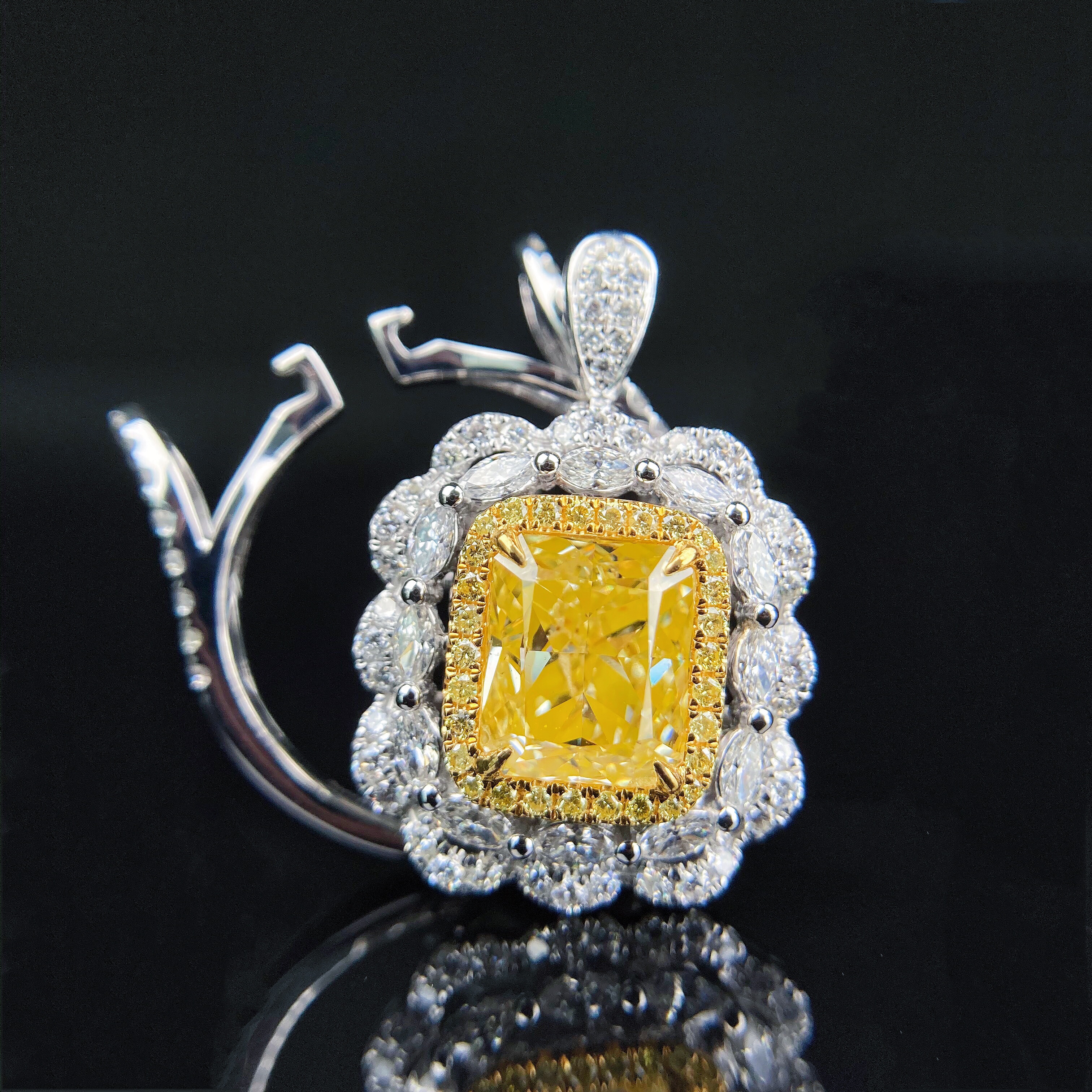 3ct cushion diamond ring & pendant.