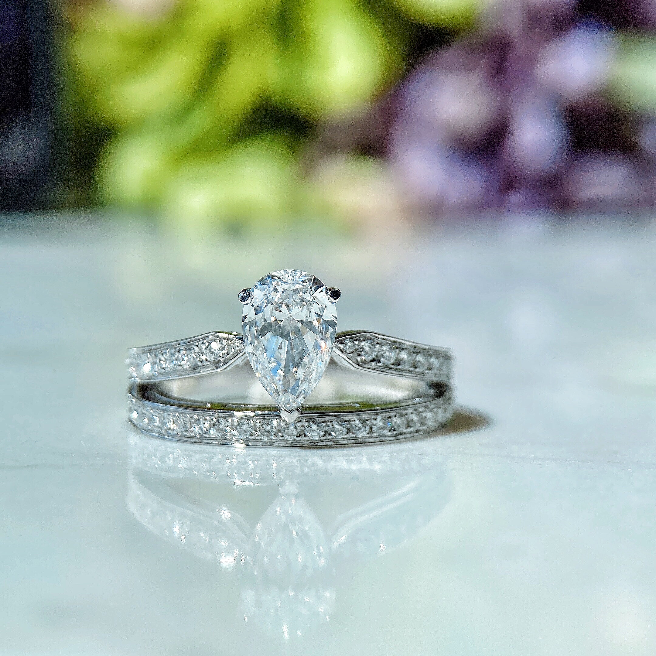 1ct pear diamond ring
