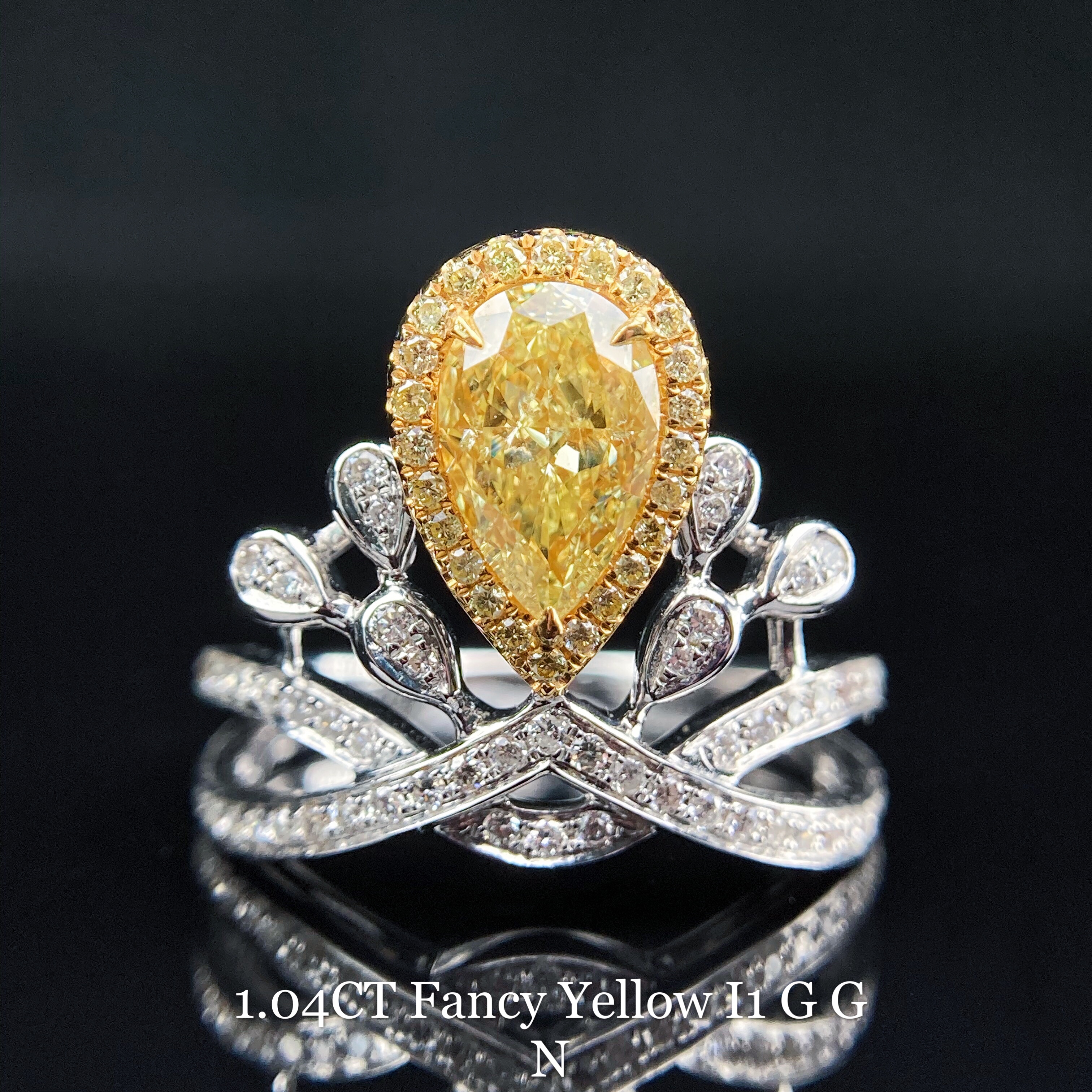 Pear Yellow diamond Rng