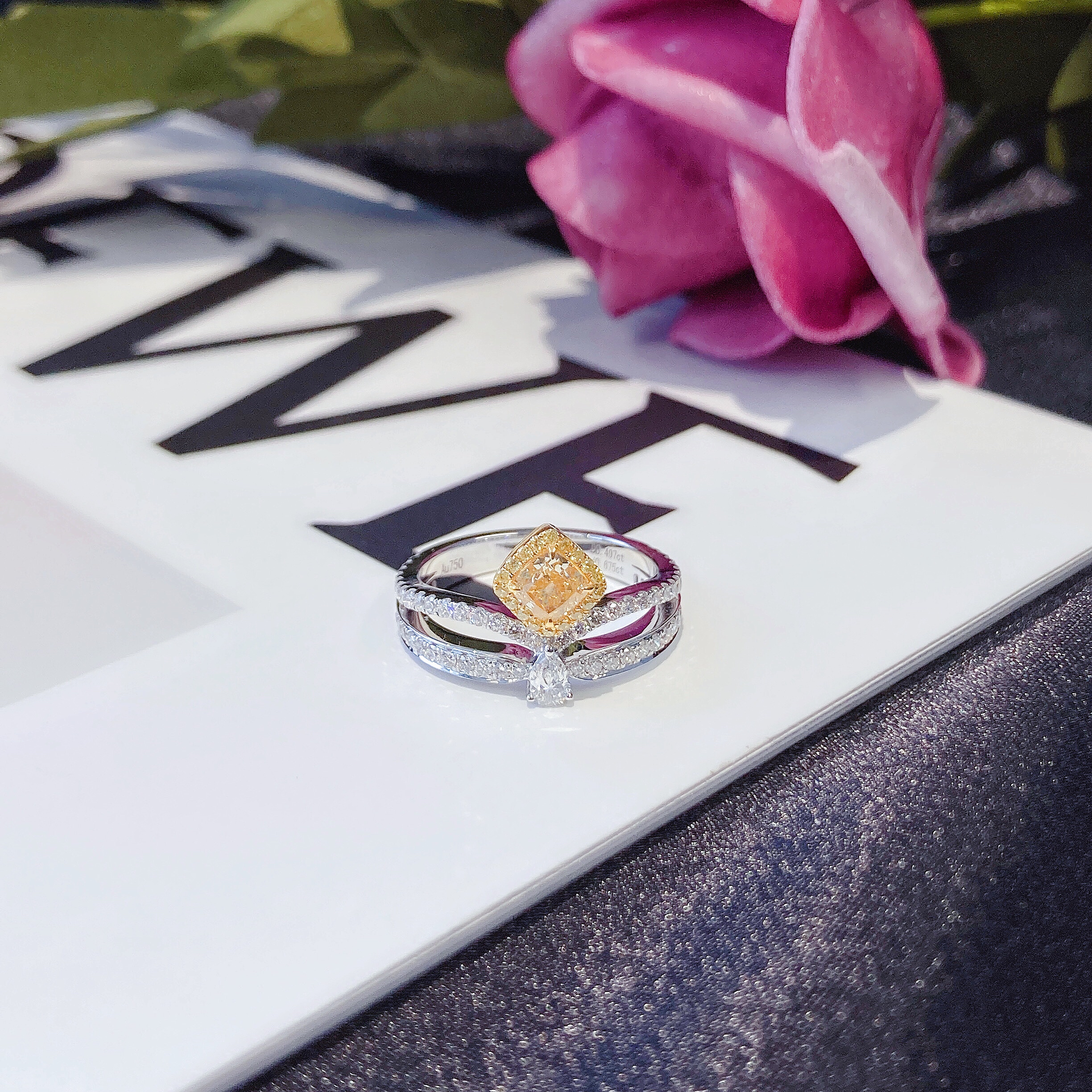 0.5ct cushion diamond ring