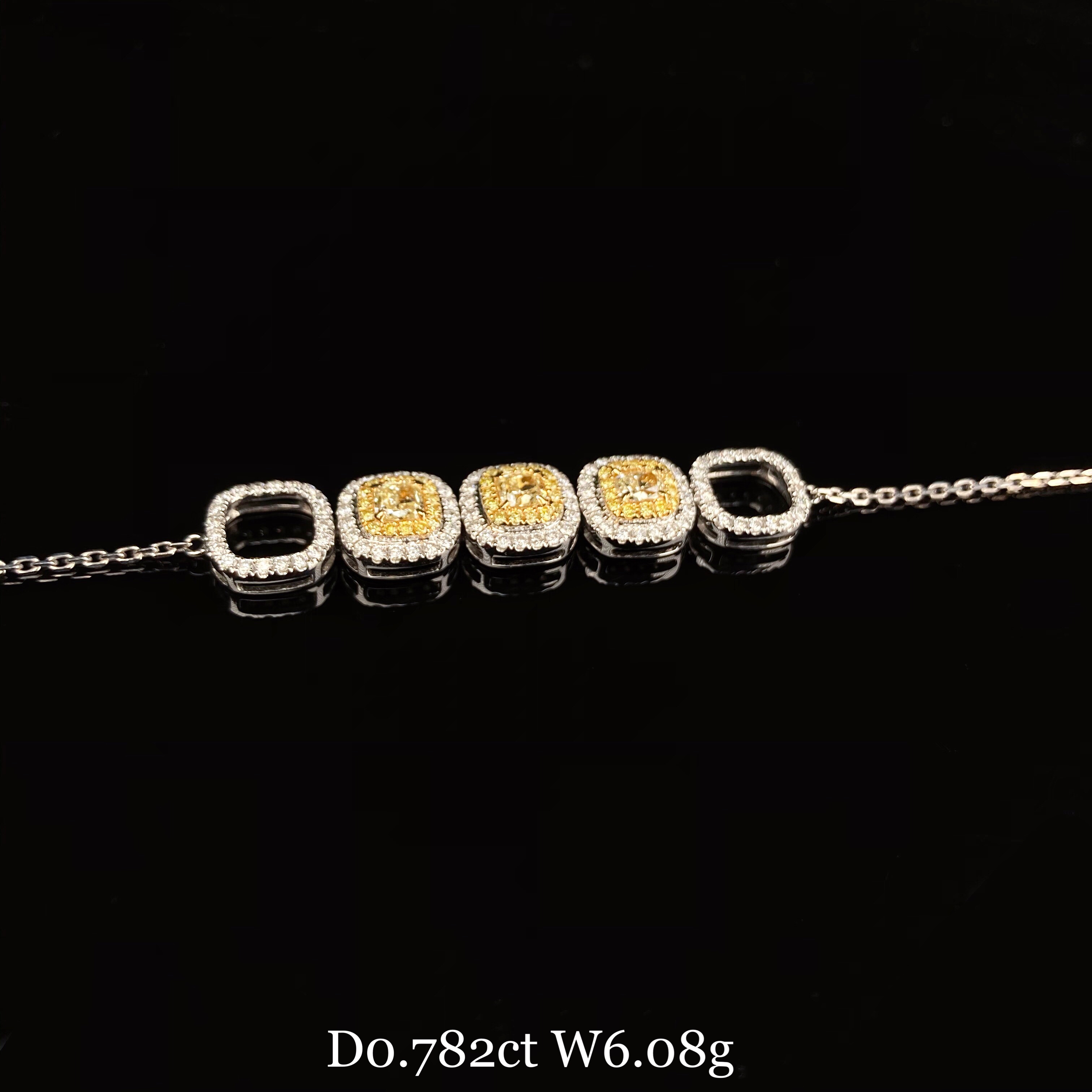0.78ct cushion diamond bracelet
