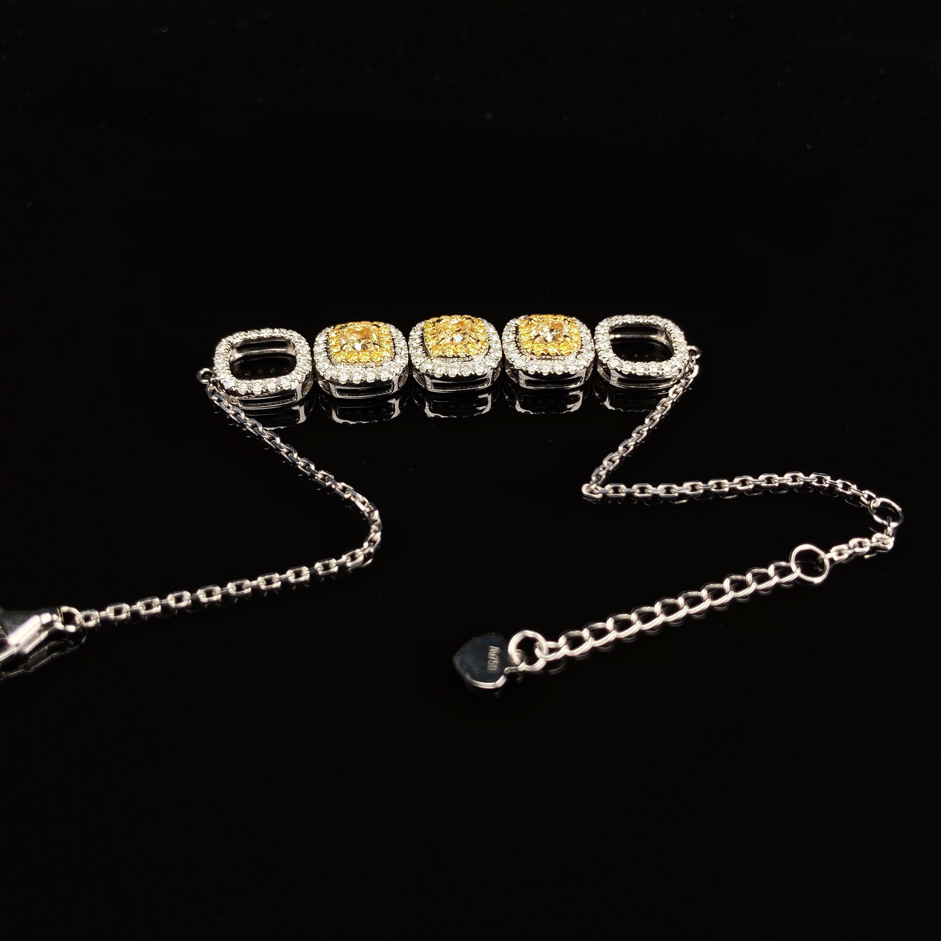 0.78ct cushion diamond bracelet