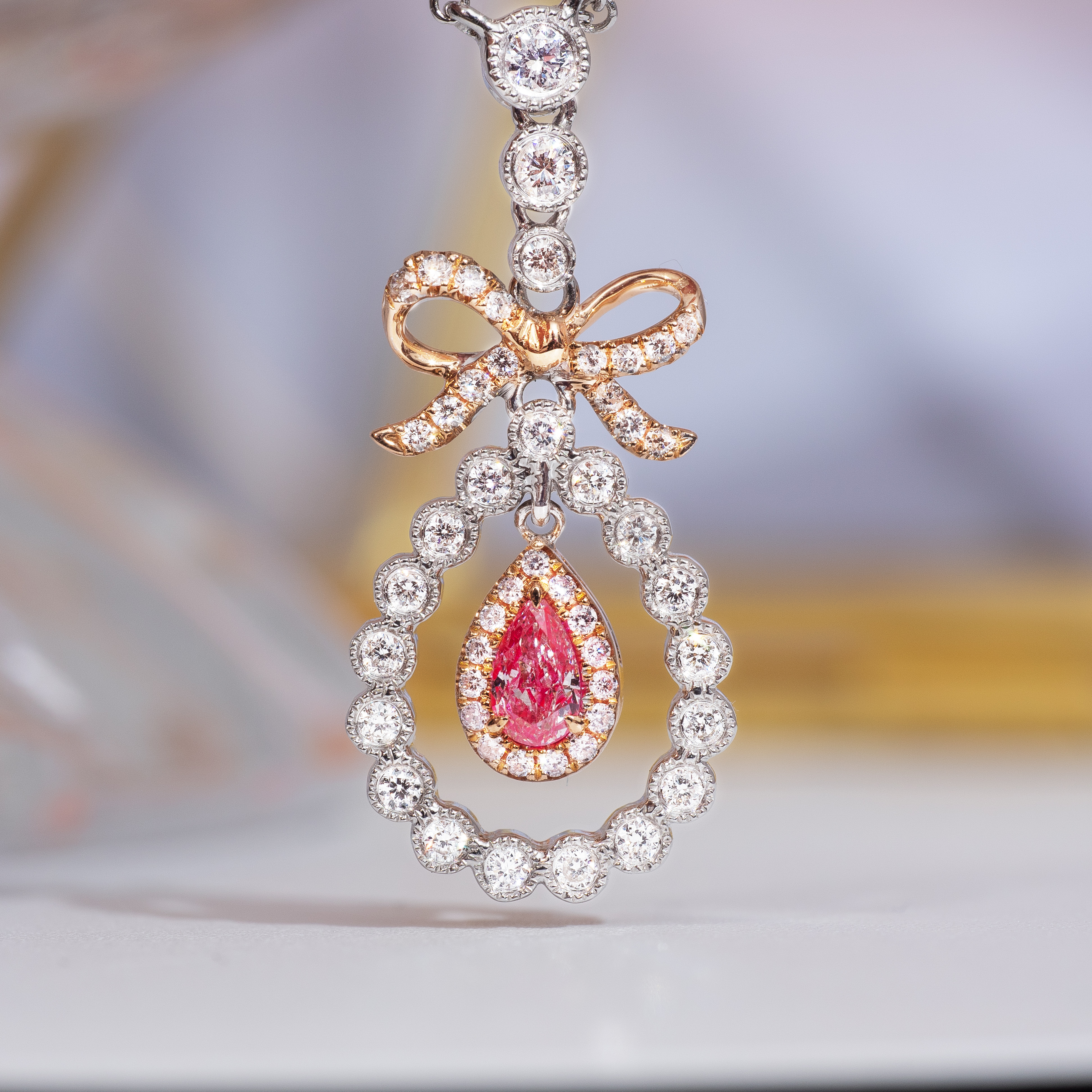 0.5ct pink pear diamond necklace商品描述待填
