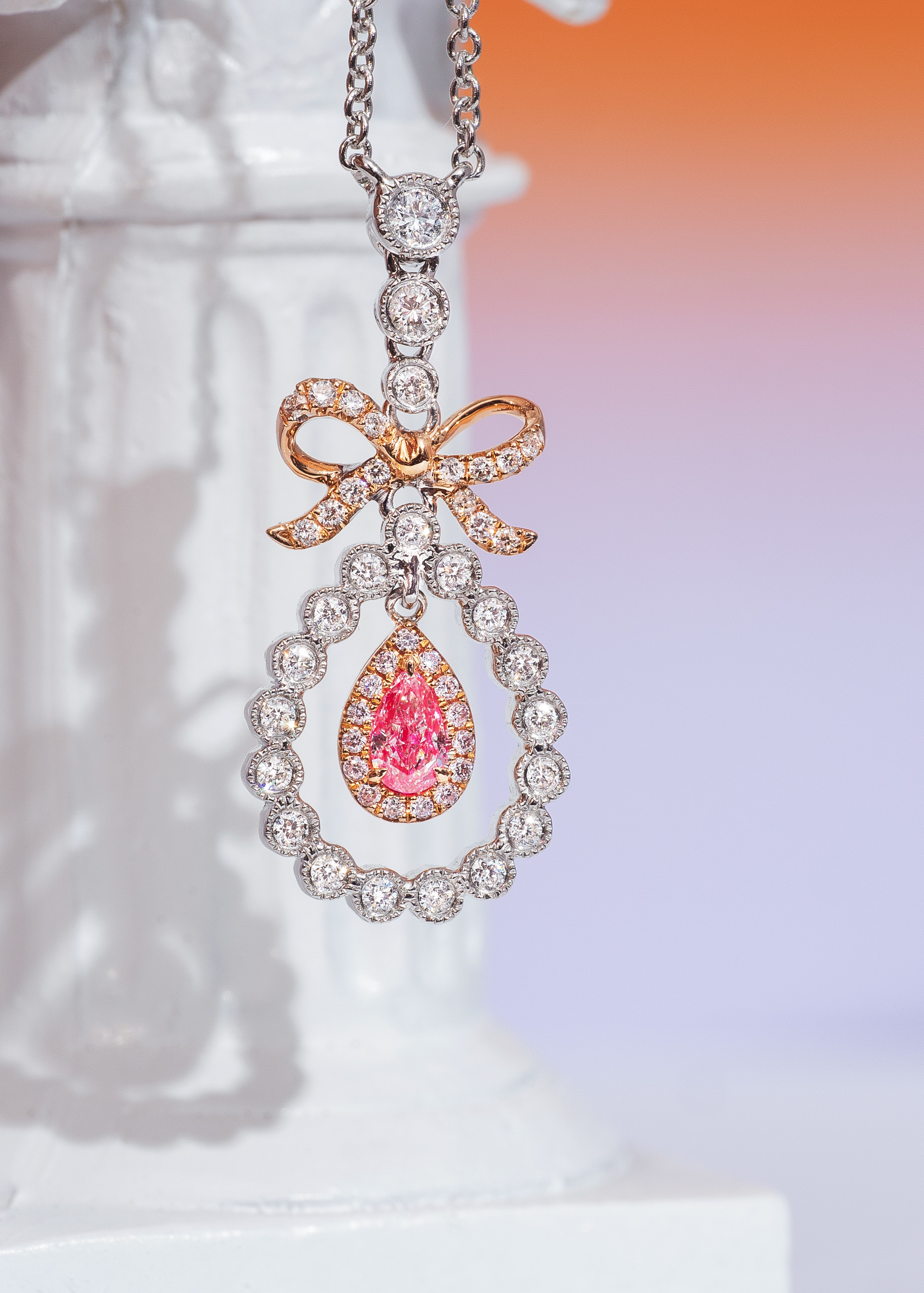 0.5ct pink pear diamond necklace商品描述待填