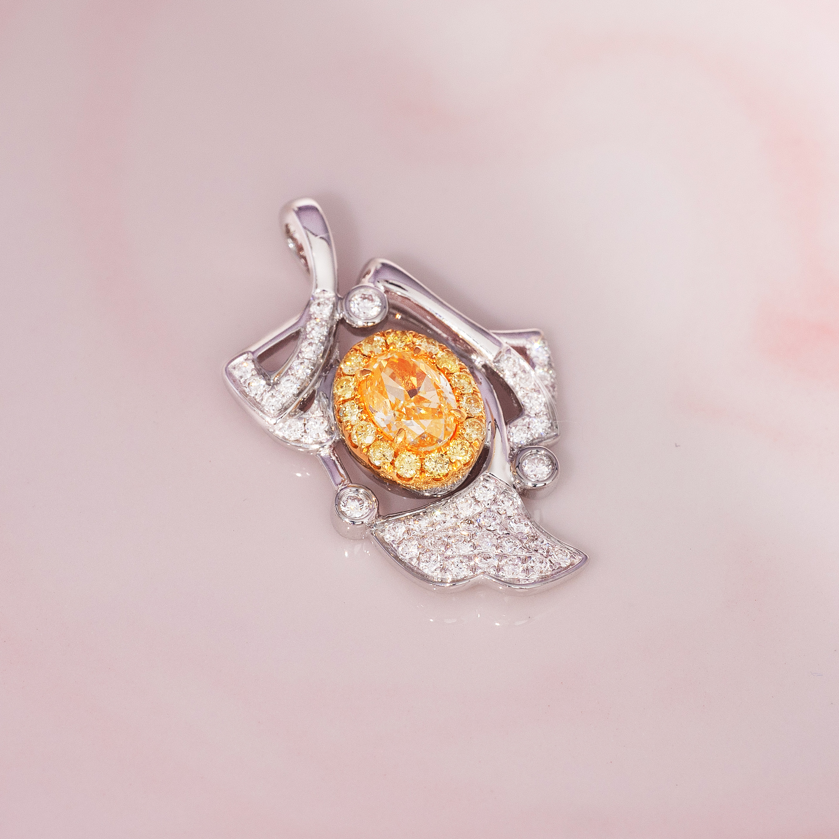 1.00ct yellow oval diamond necklace商品描述待填