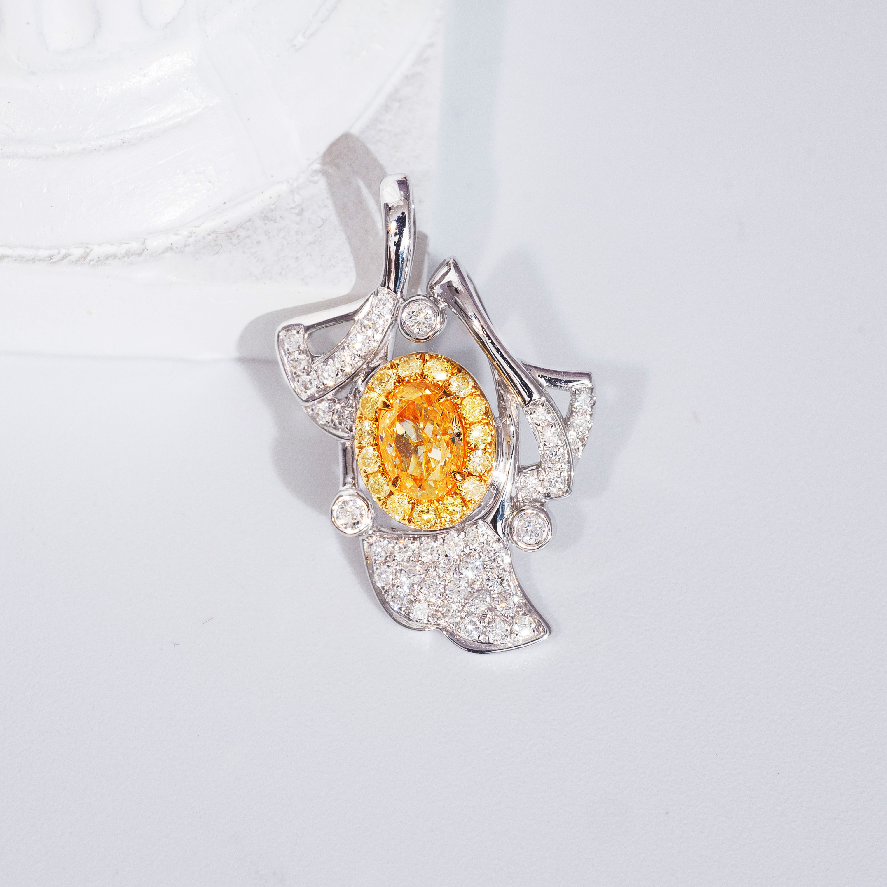 1.00ct yellow oval diamond necklace商品描述待填