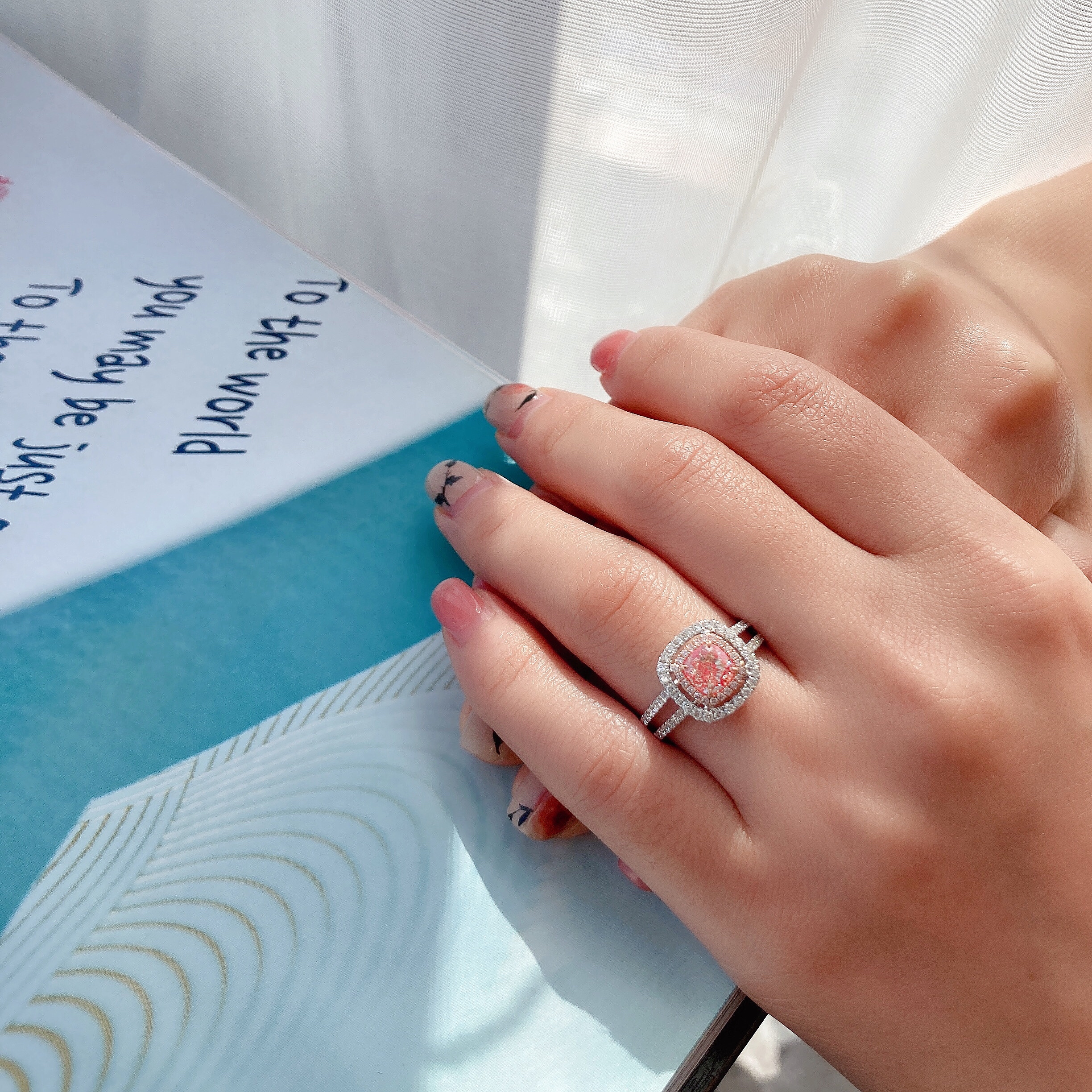 1ct cushion pink diamond ring