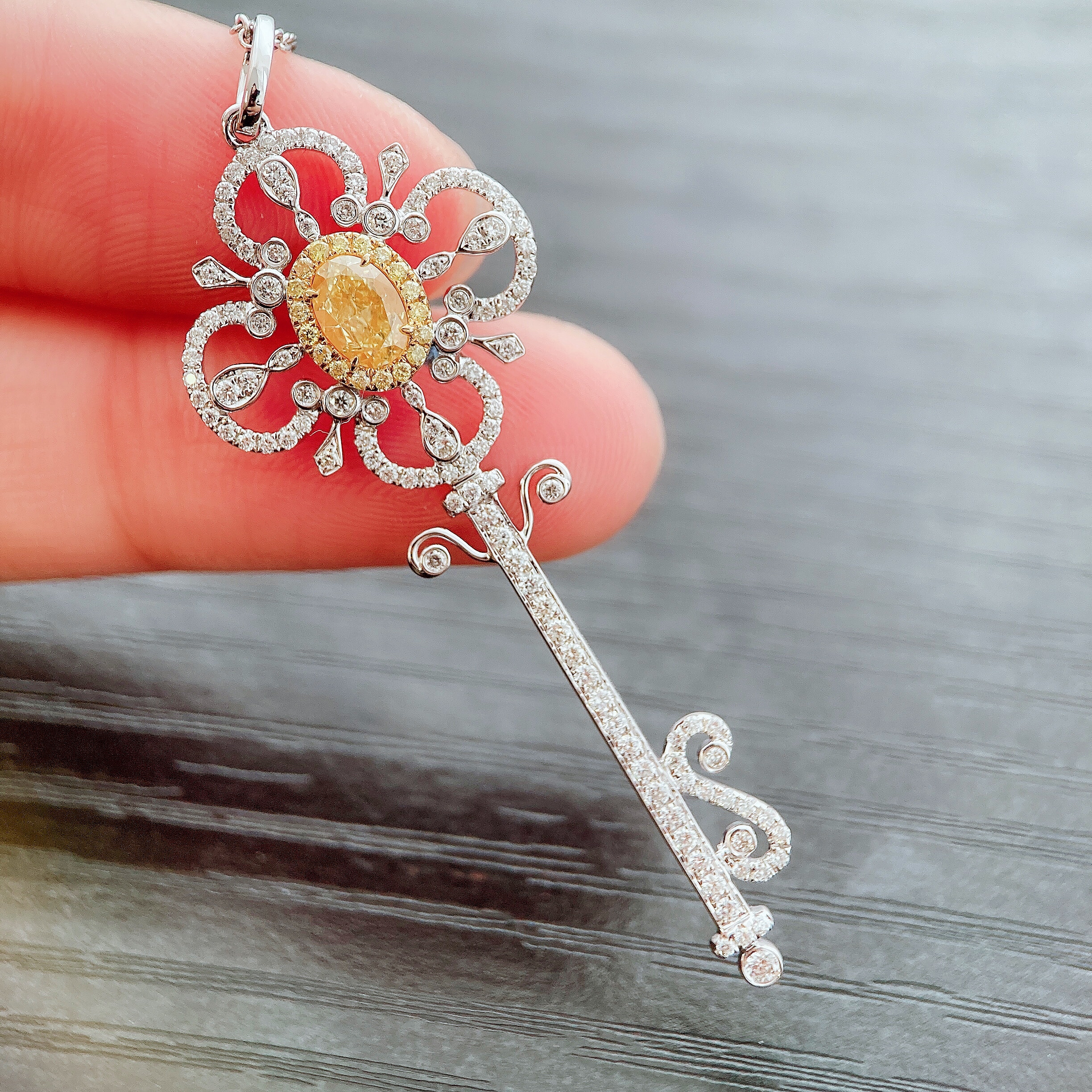 0.5ct cushion diamond pendant