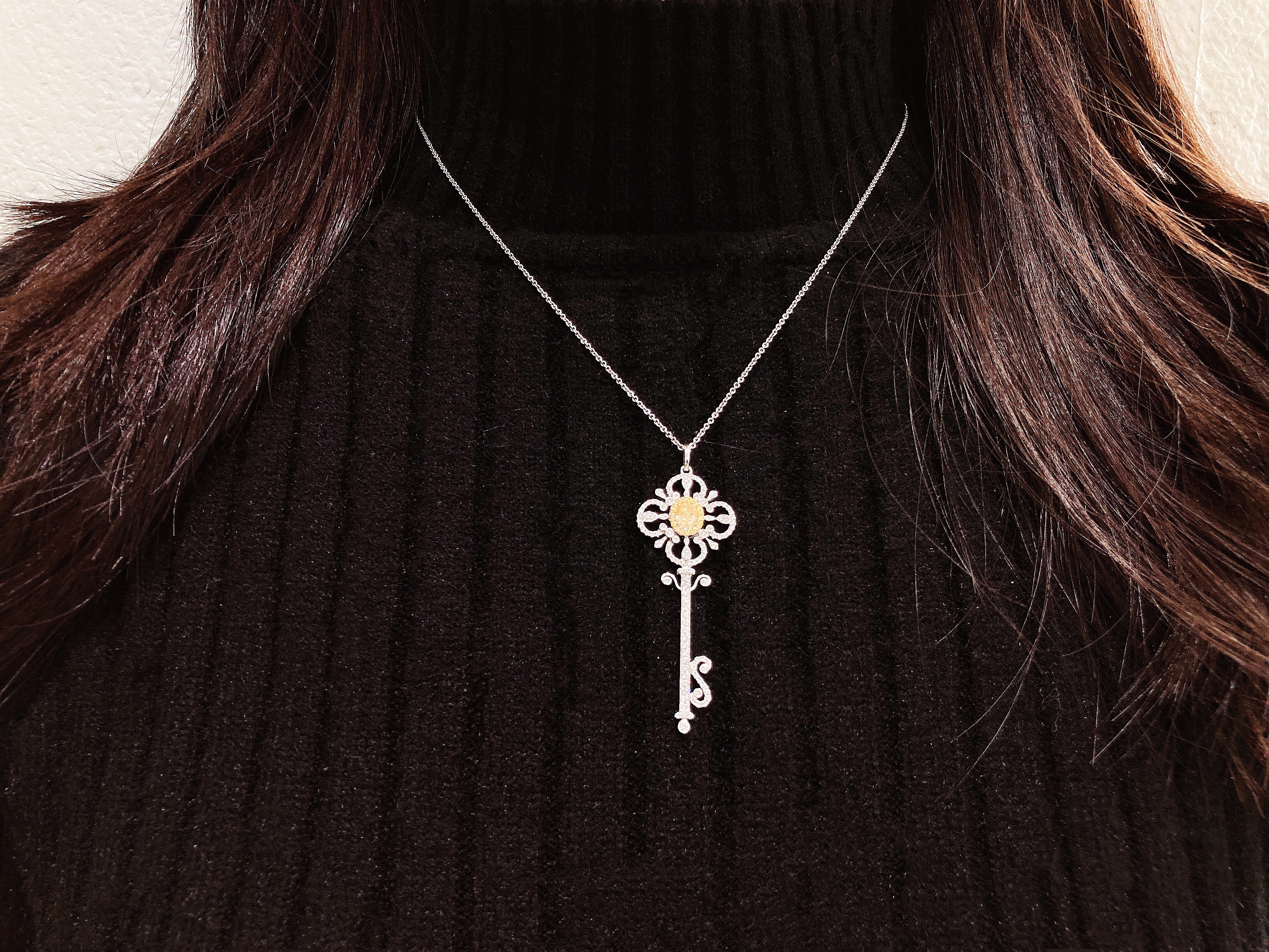 0.5ct cushion diamond pendant