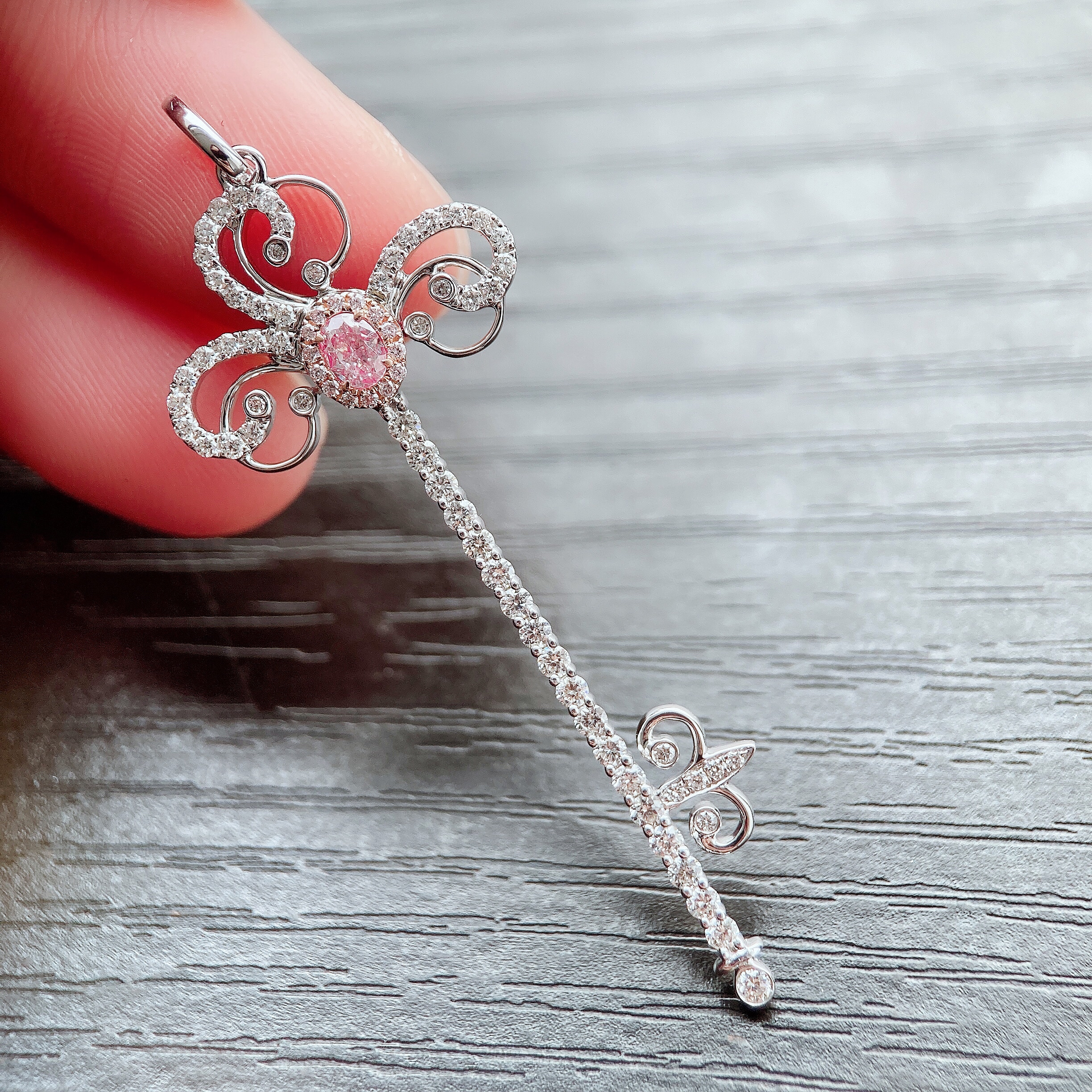 0.15ct cushion diamond pendant