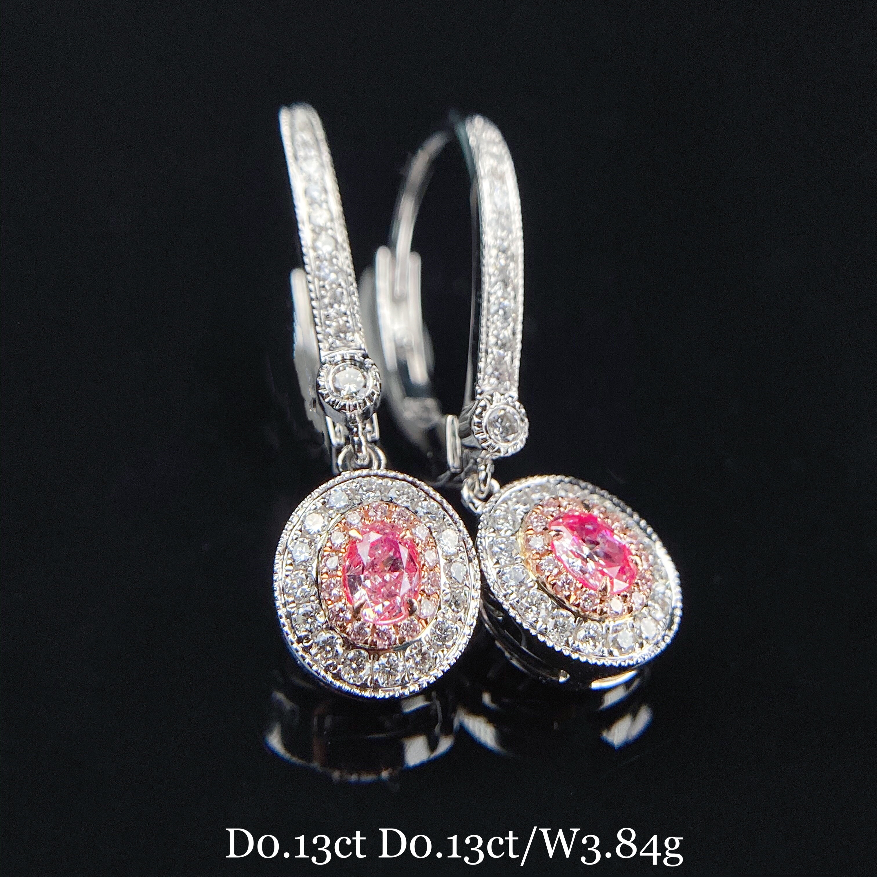 0.26ct oval diamond earring