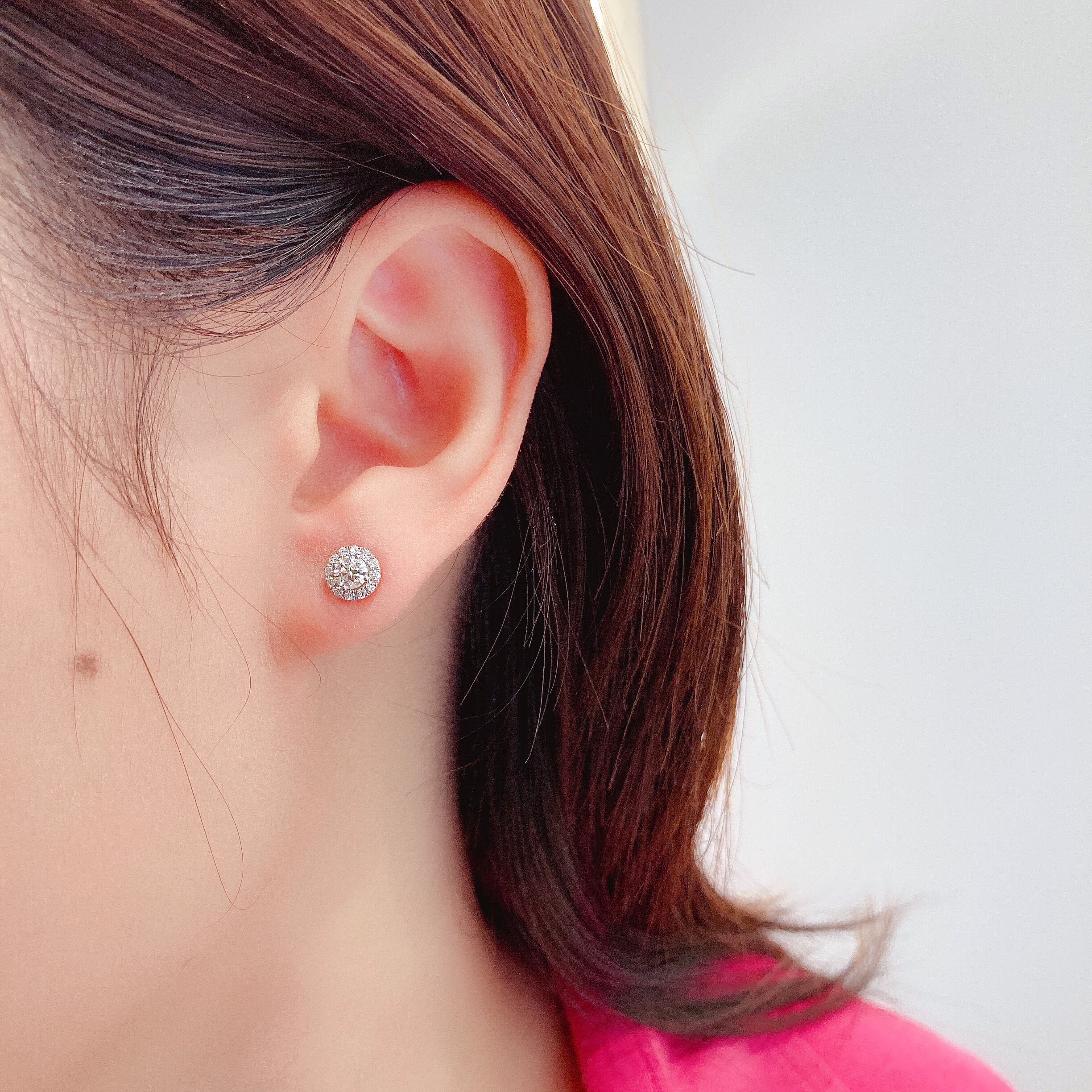 0.4ct round diamond earring