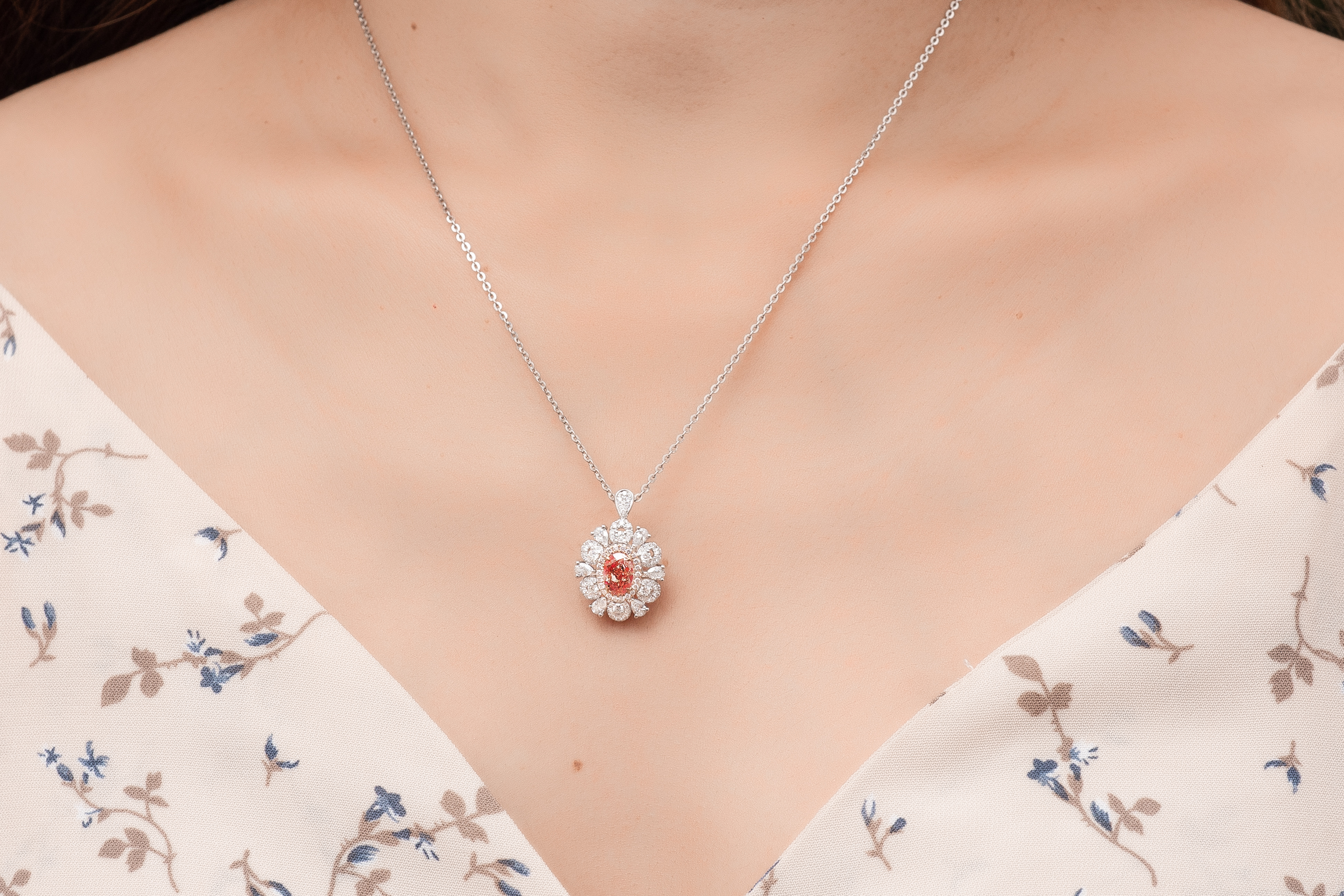 Lab Diamond Double Wear Ring & Pendant 