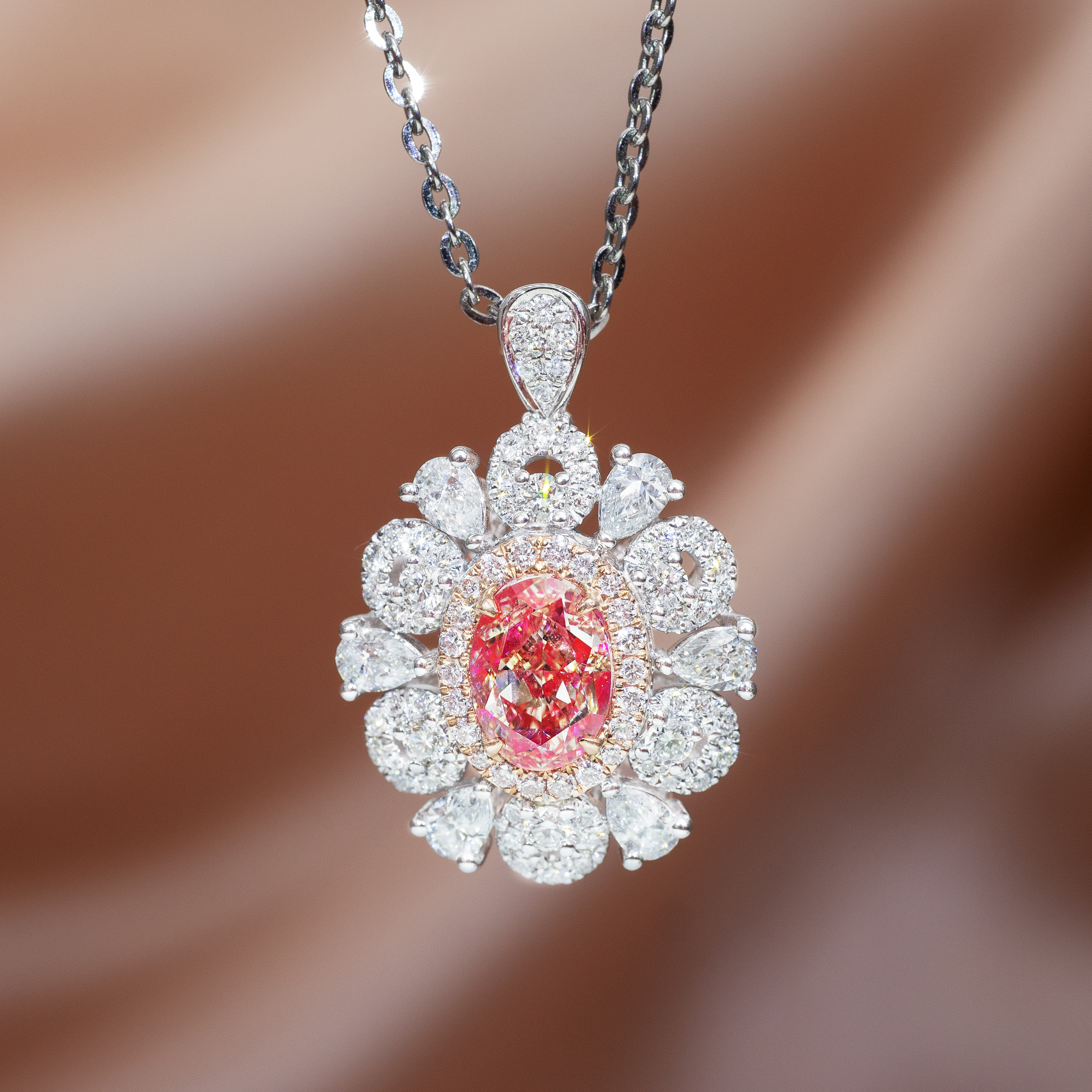 Lab Diamond Double Wear Ring & Pendant 