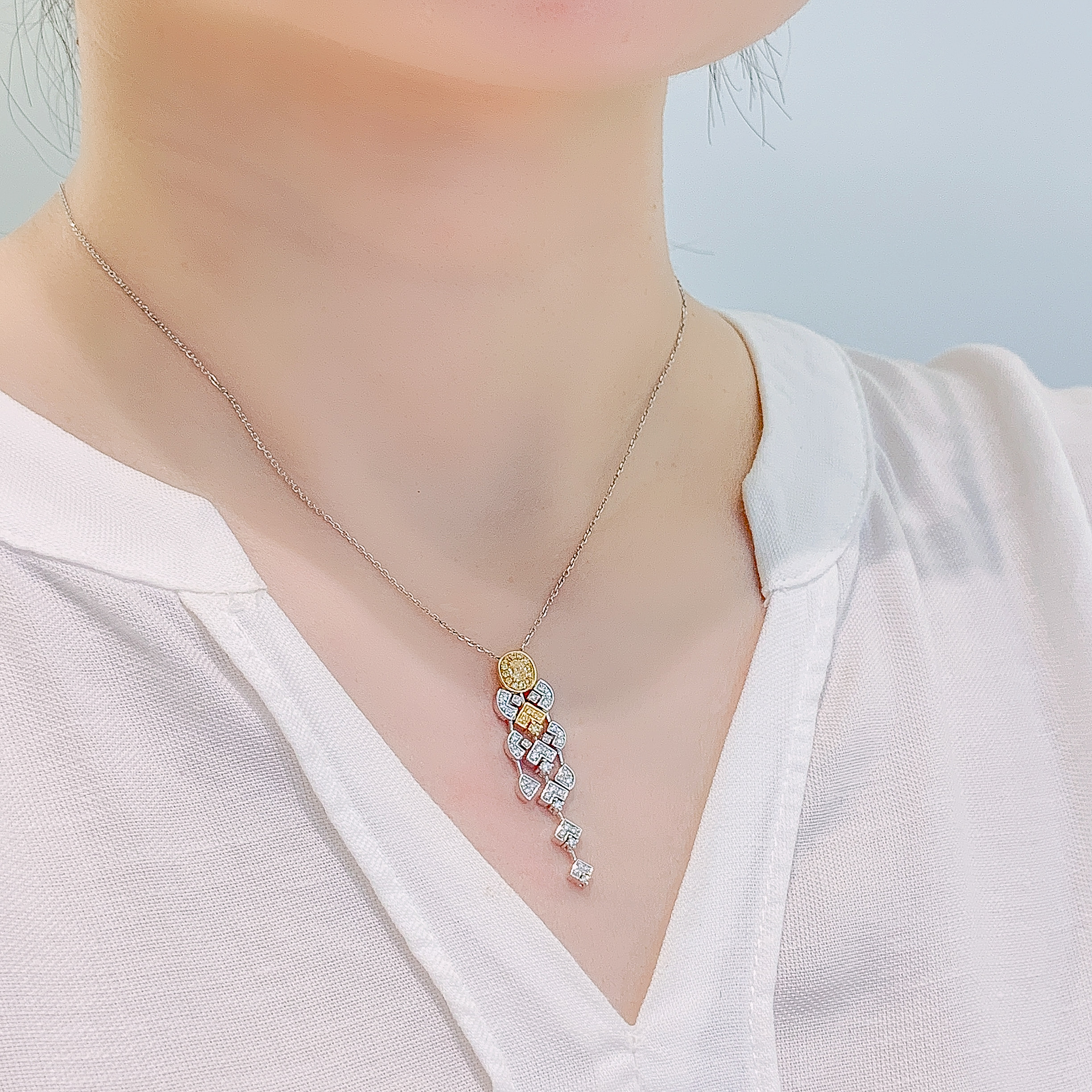 0.5ct yellow oval diamond necklace商品描述待填