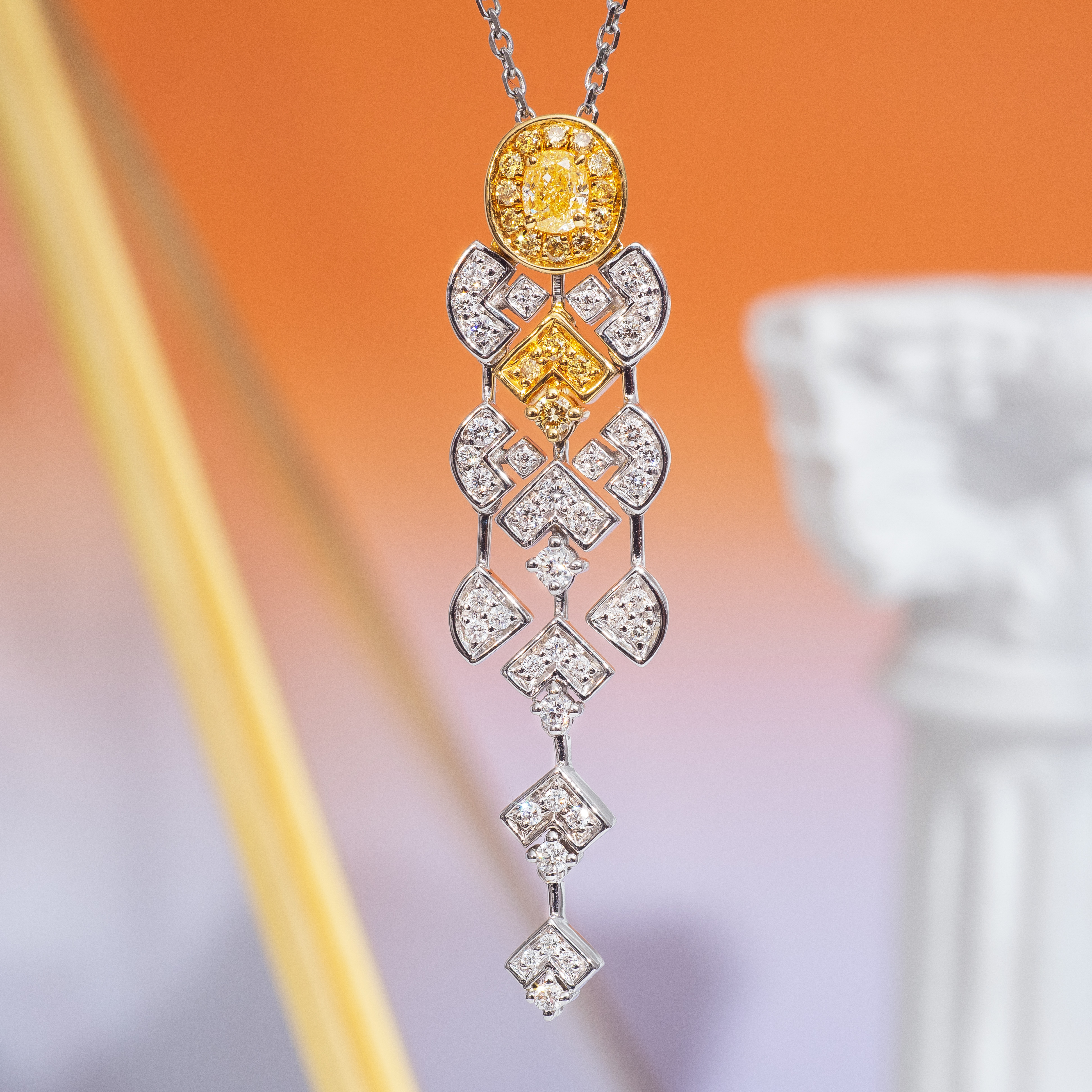 0.5ct yellow oval diamond necklace商品描述待填