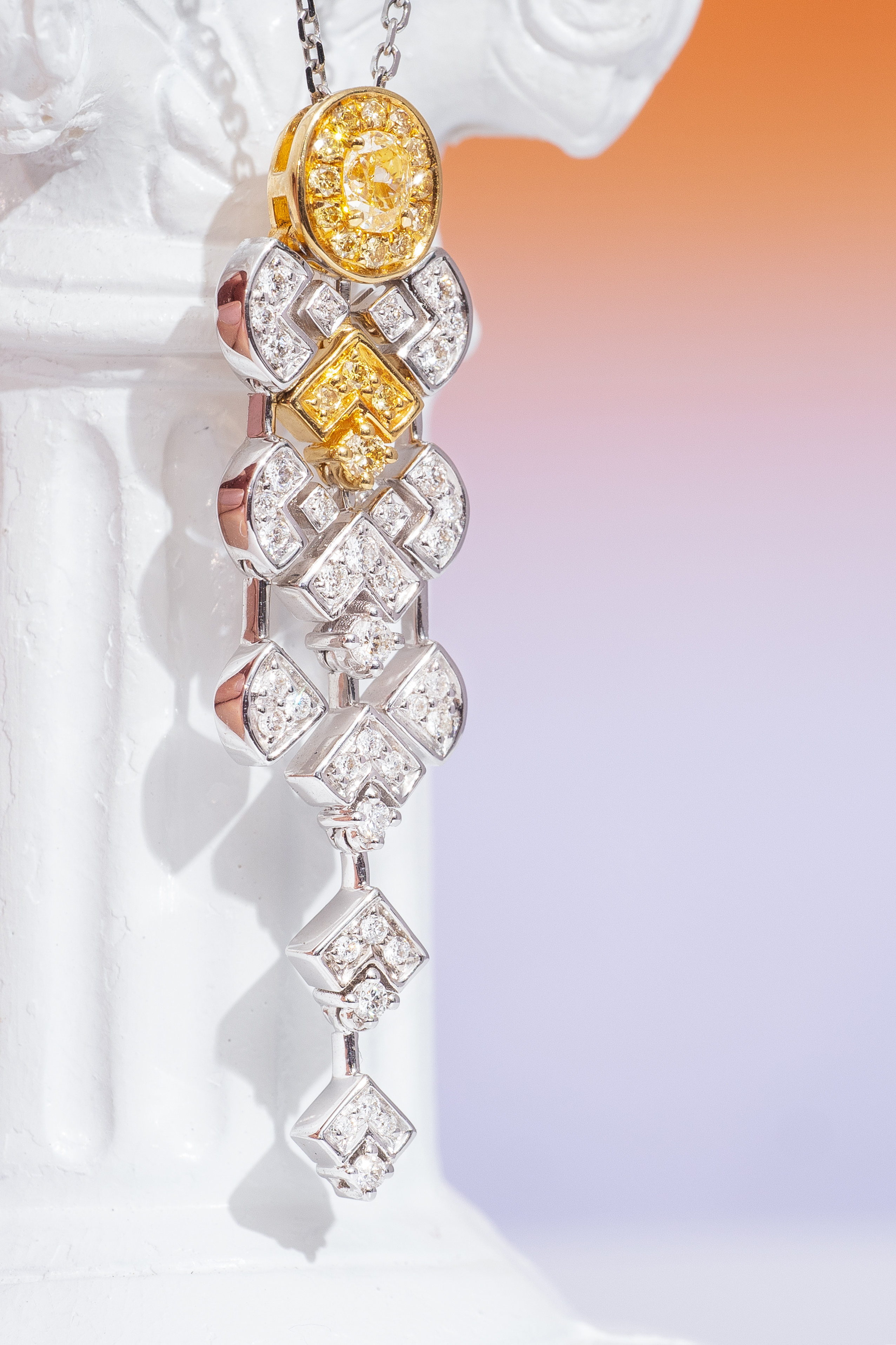 0.5ct yellow oval diamond necklace商品描述待填