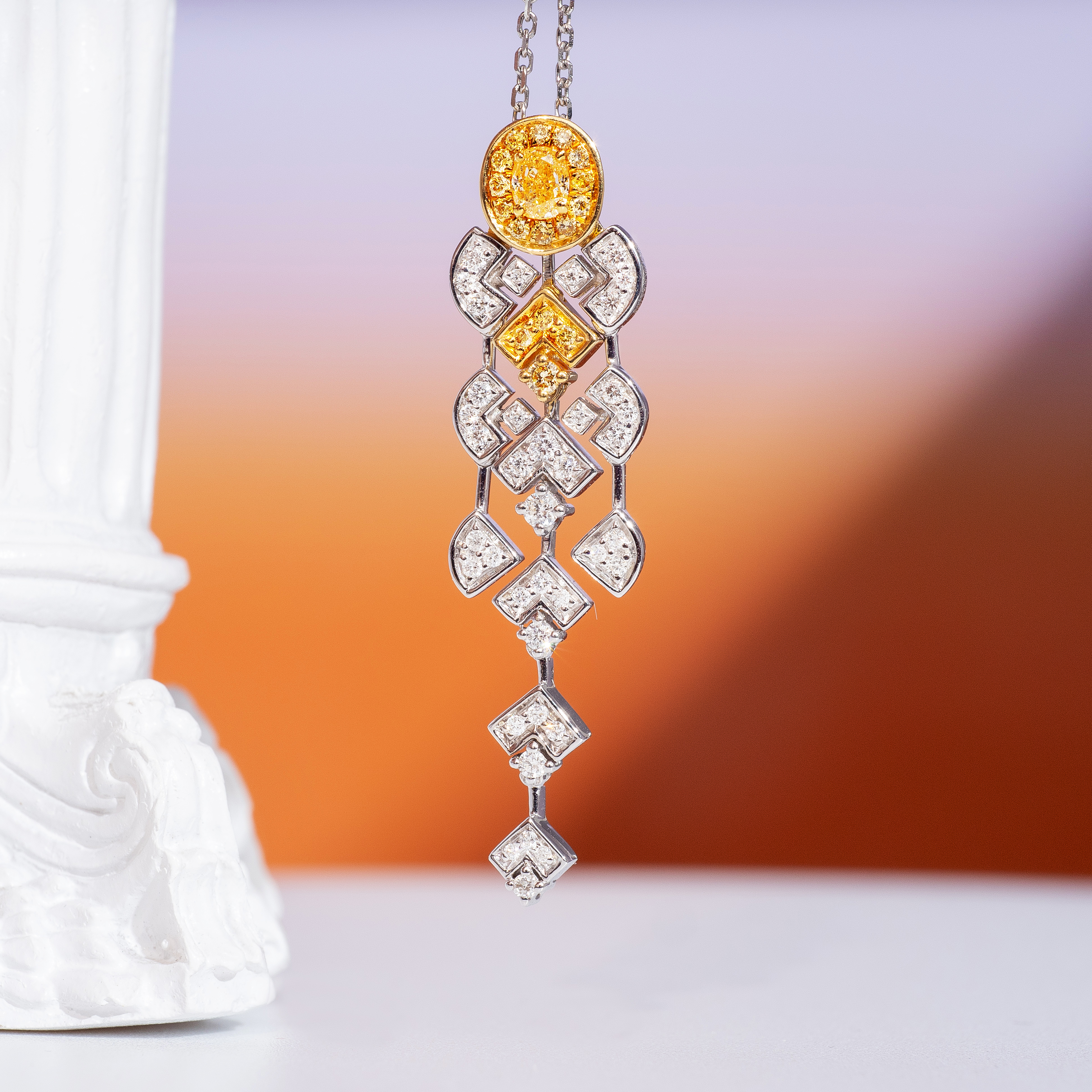 0.5ct yellow oval diamond necklace商品描述待填