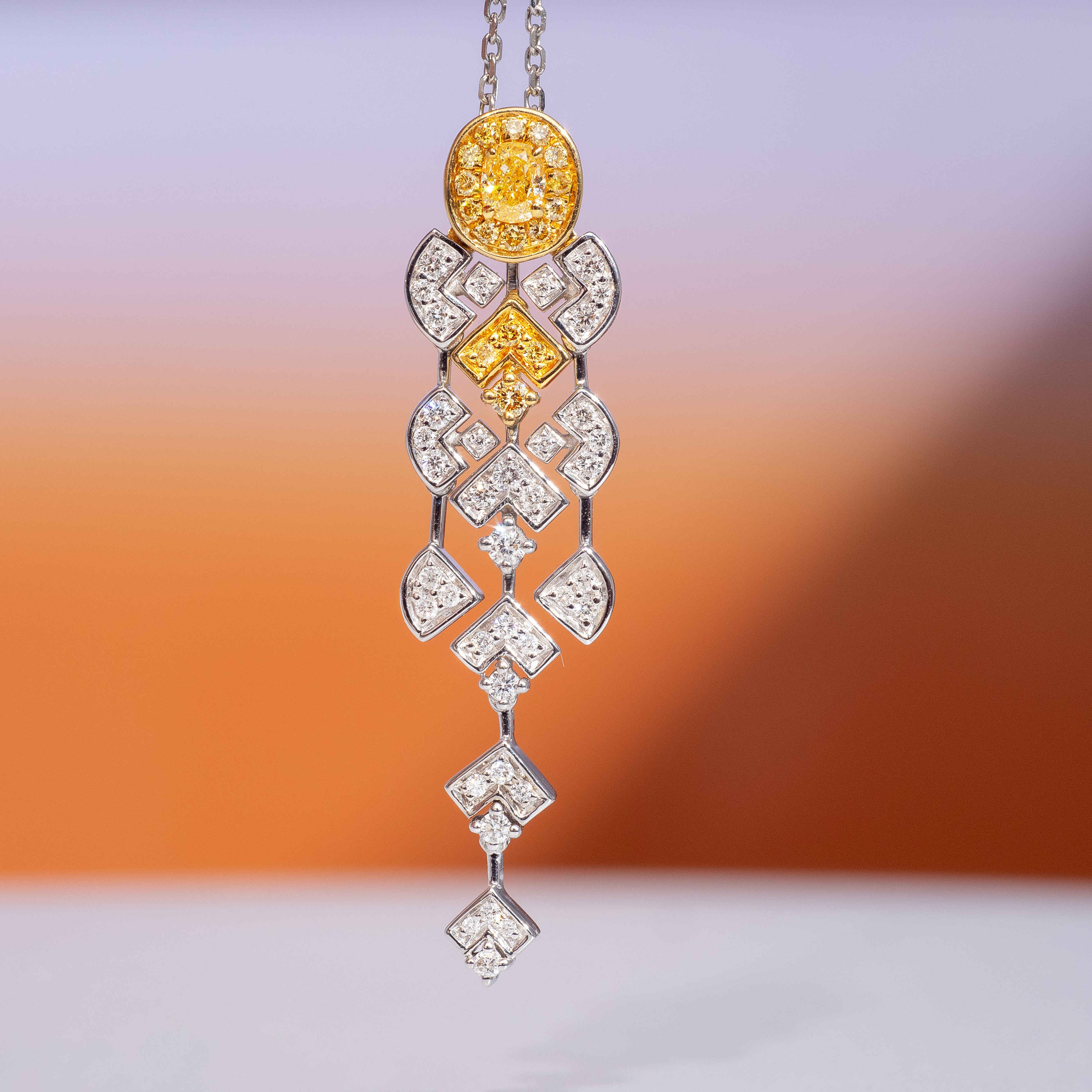 0.5ct yellow oval diamond necklace商品描述待填